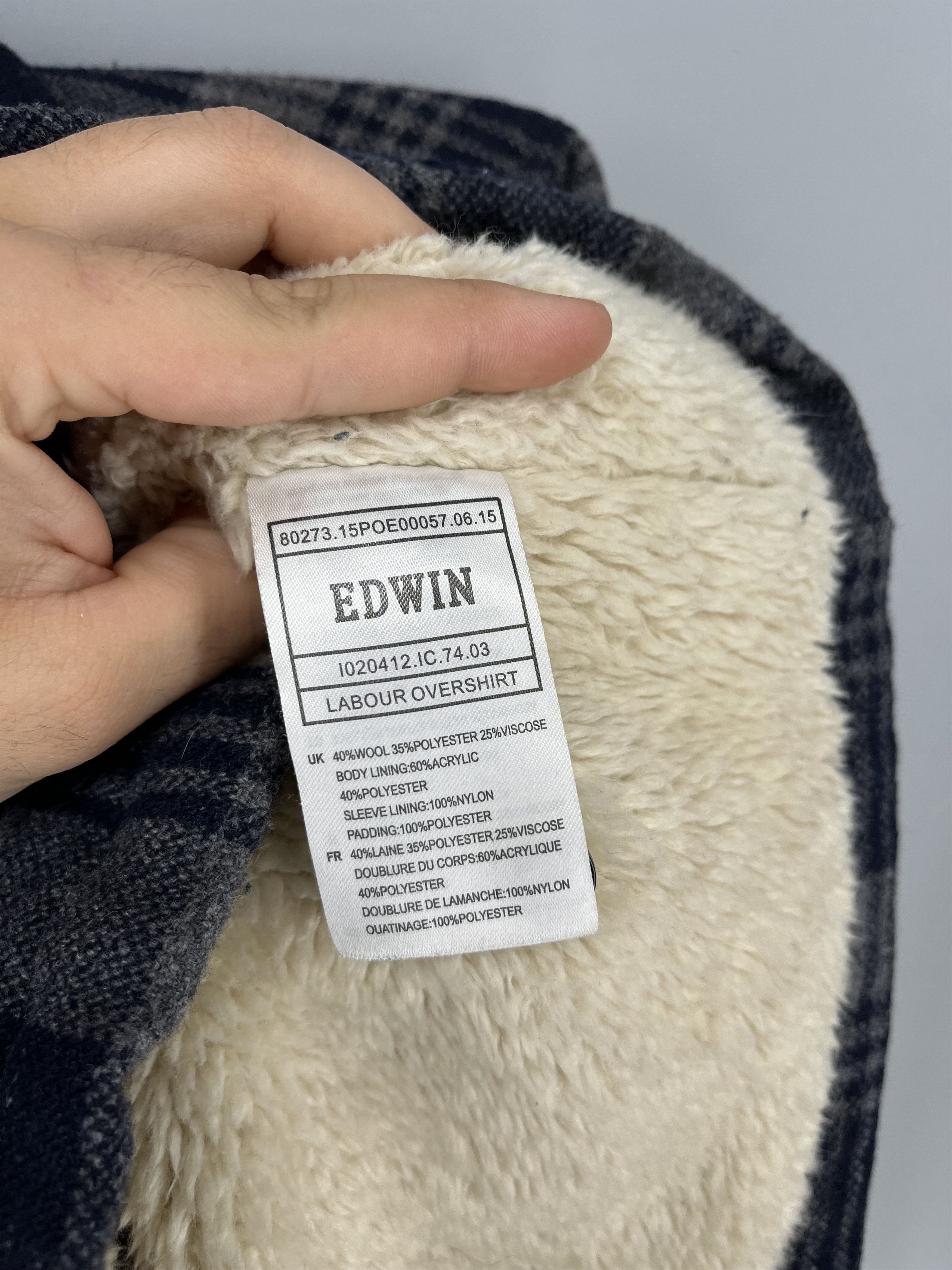 Edwin Edvin Sherpa-Lined Flannel Shirt Jacket Men’s Size-M Size US M / EU 48-50 / 2 - 6 Thumbnail