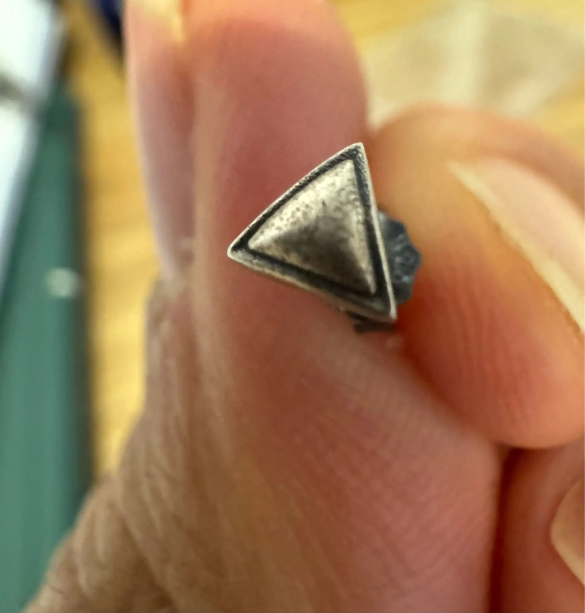Jewelry Tiny Triangle Stud Earrings 925 Sterling Silver Ear Gift Size ONE SIZE - 1 Thumbnail