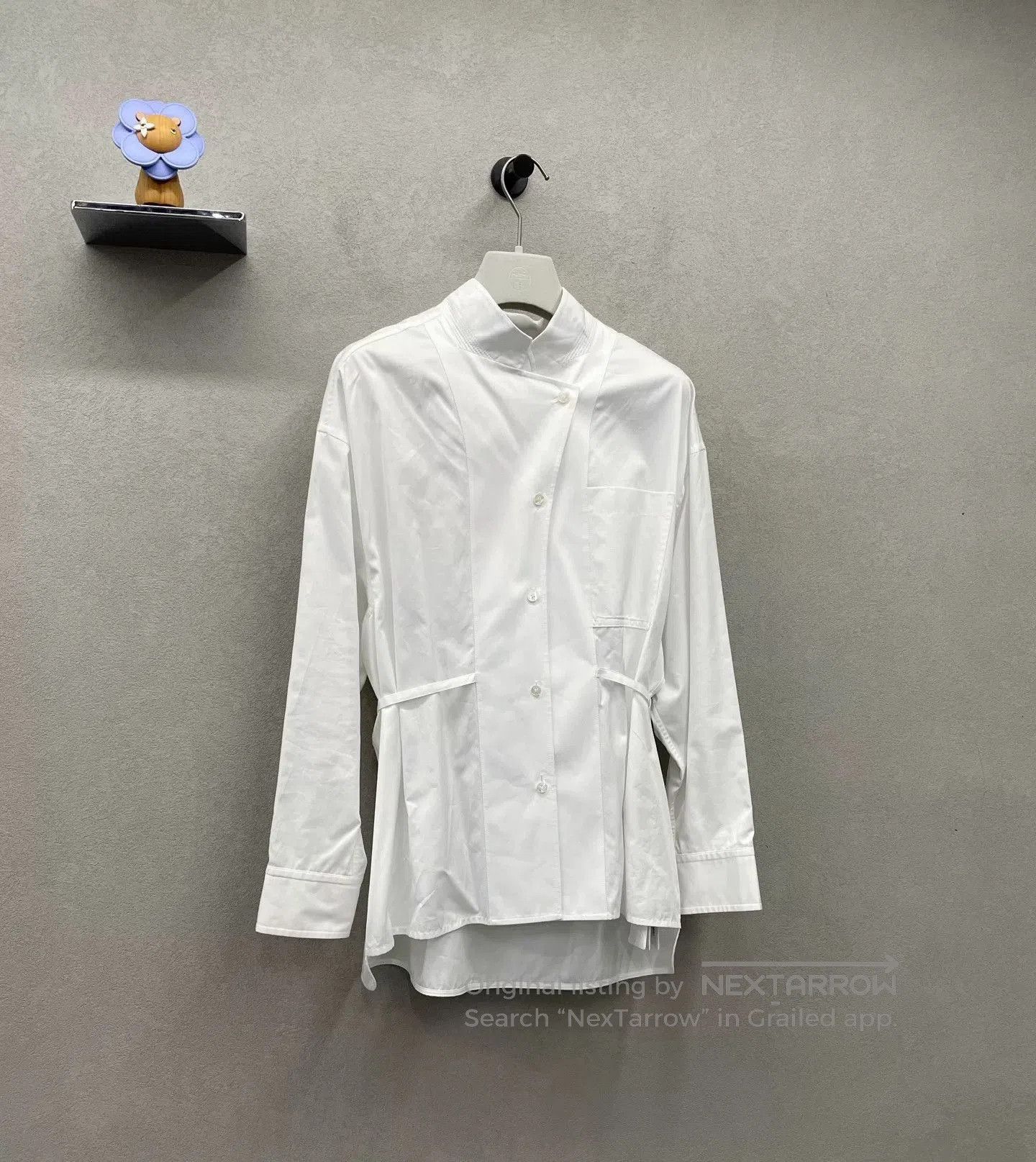 Hermes Hermes White Stand Collar Shirt. Size US S / EU 44-46 / 1 - 4 Thumbnail