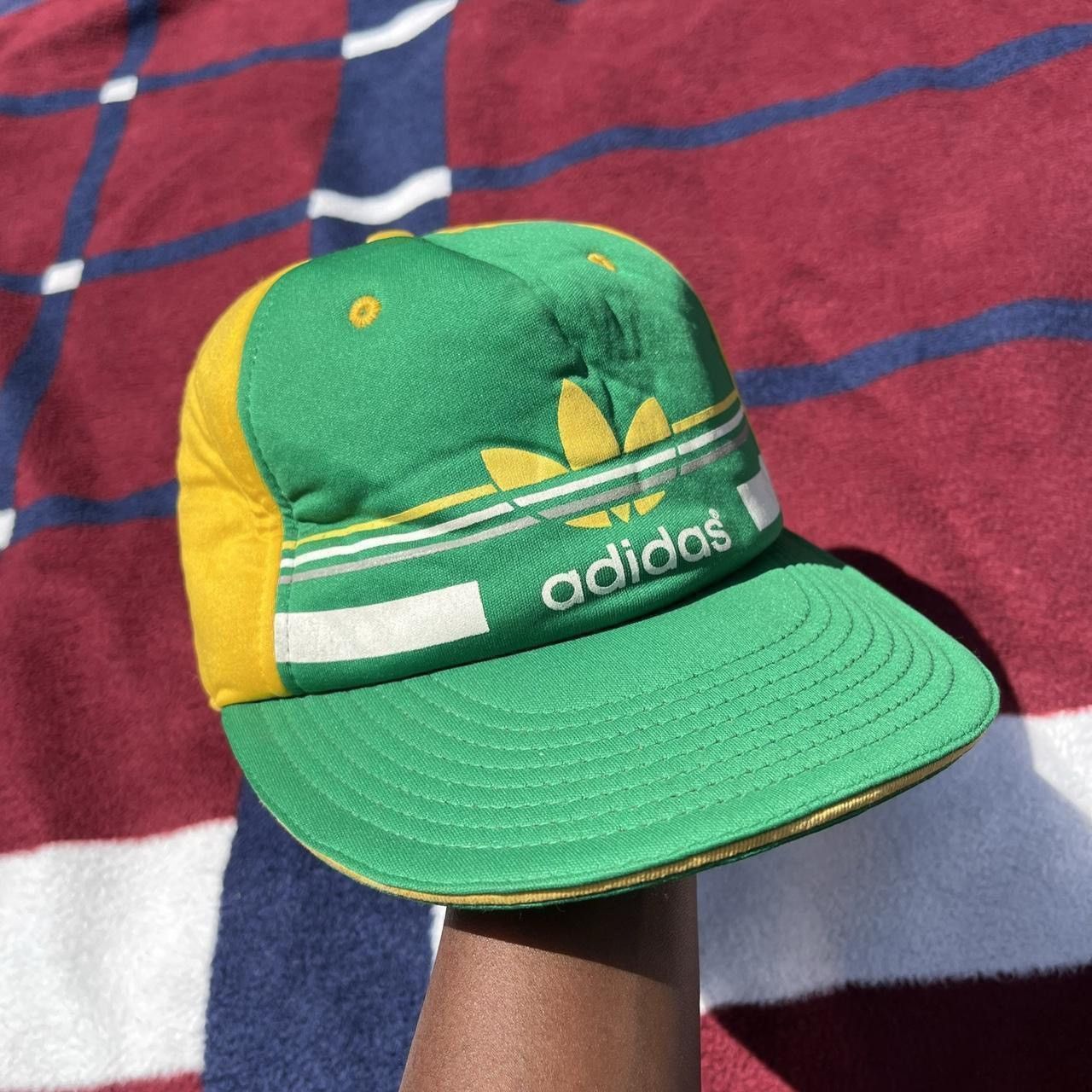 Adidas Adidas Foam Hat Cap Trefoil Green Yellow Size S 7 Retro Size ONE SIZE - 1 Thumbnail