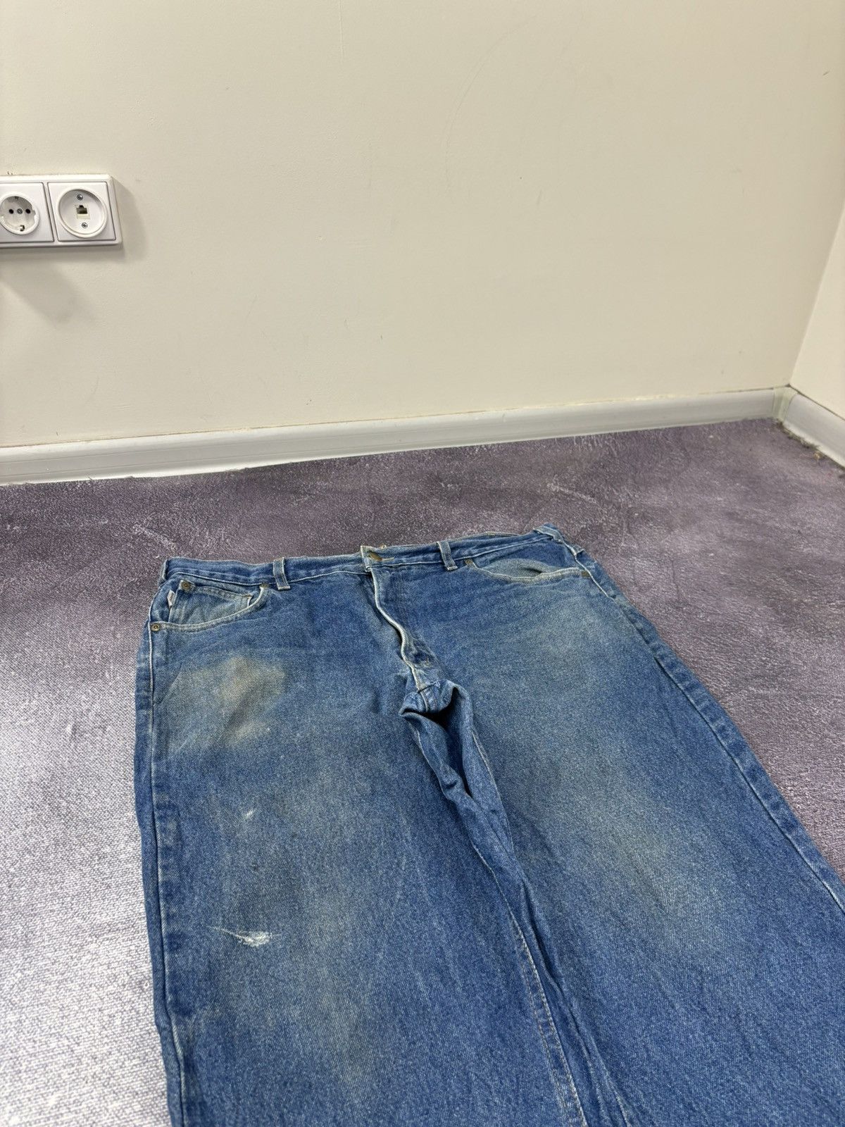 Carhartt Vintage 90s Carhartt USA Work Blue Denim Skate Baggy Jeans Size US 40 / EU 56 - 9 Thumbnail