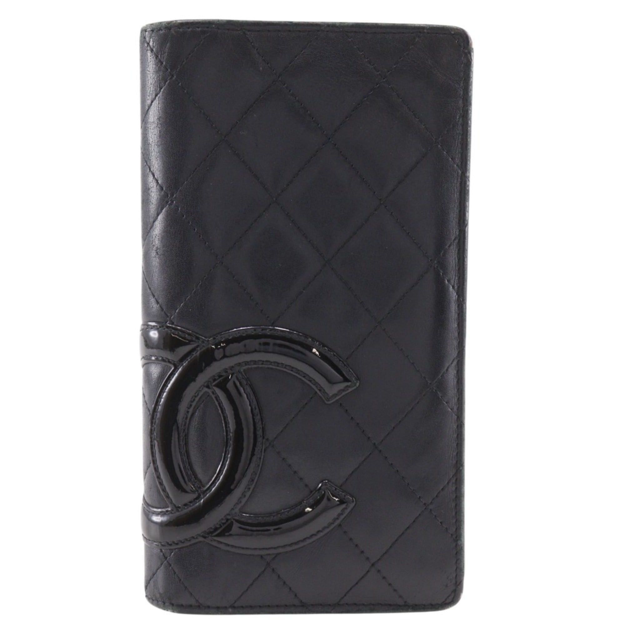 Chanel Chanel Cambon Line Bi-fold Long Wallet A26717 Calfskin Black Open line Women's Size ONE SIZE - 1 Thumbnail