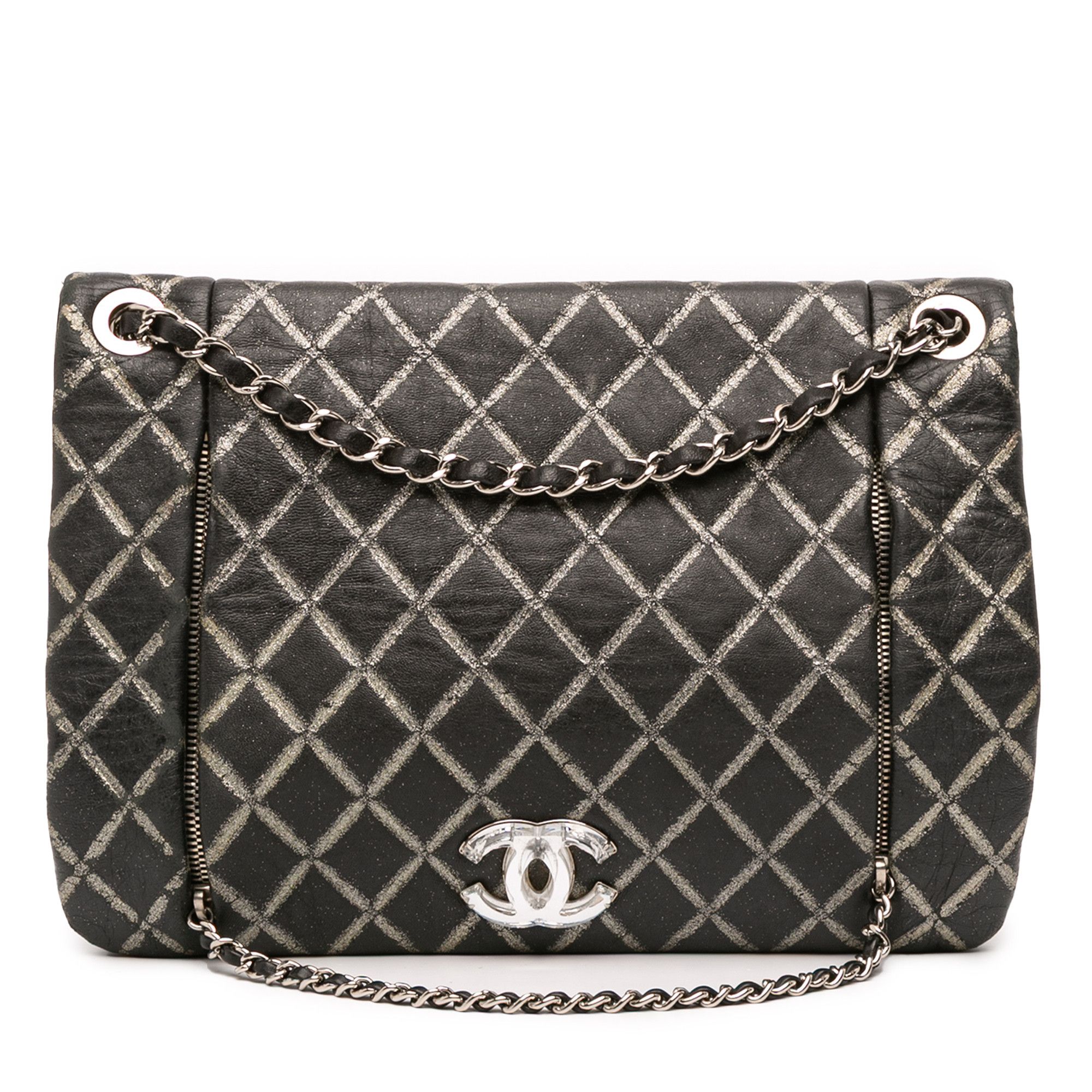 Chanel Chanel Quilted Metallic Distressed Lambskin CC Crystal Flap Size ONE SIZE - 1 Thumbnail