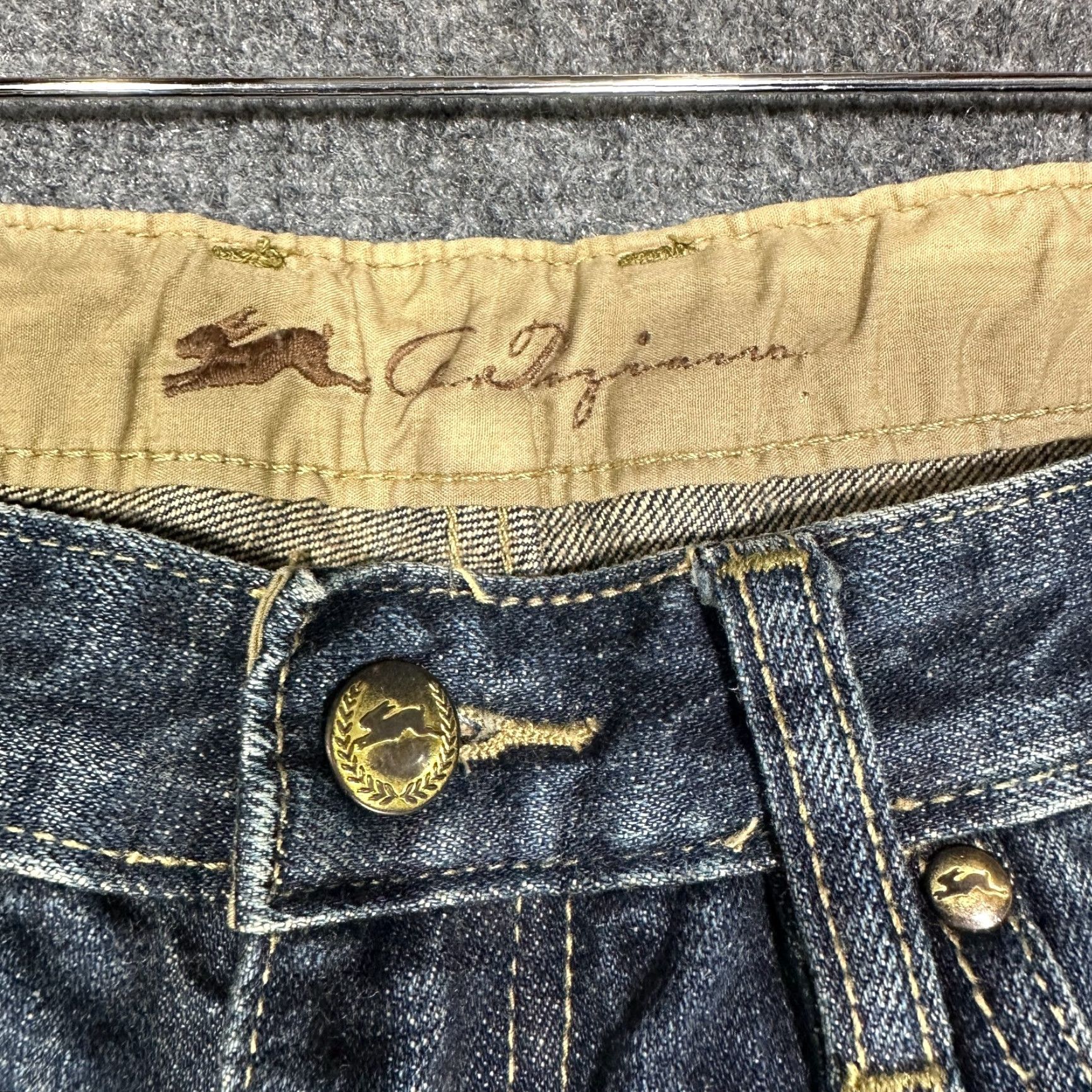Logo 7 a.Tiziano Jeans Mens 34 Cotton Straight Leg Pockets Logo Zip Fly Blue Denim Jeans Straight Fit Mens 34-inch Inseam 5-Pocket Zipper Logo Modern Grunge Size US 34 / EU 50 - 5 Thumbnail