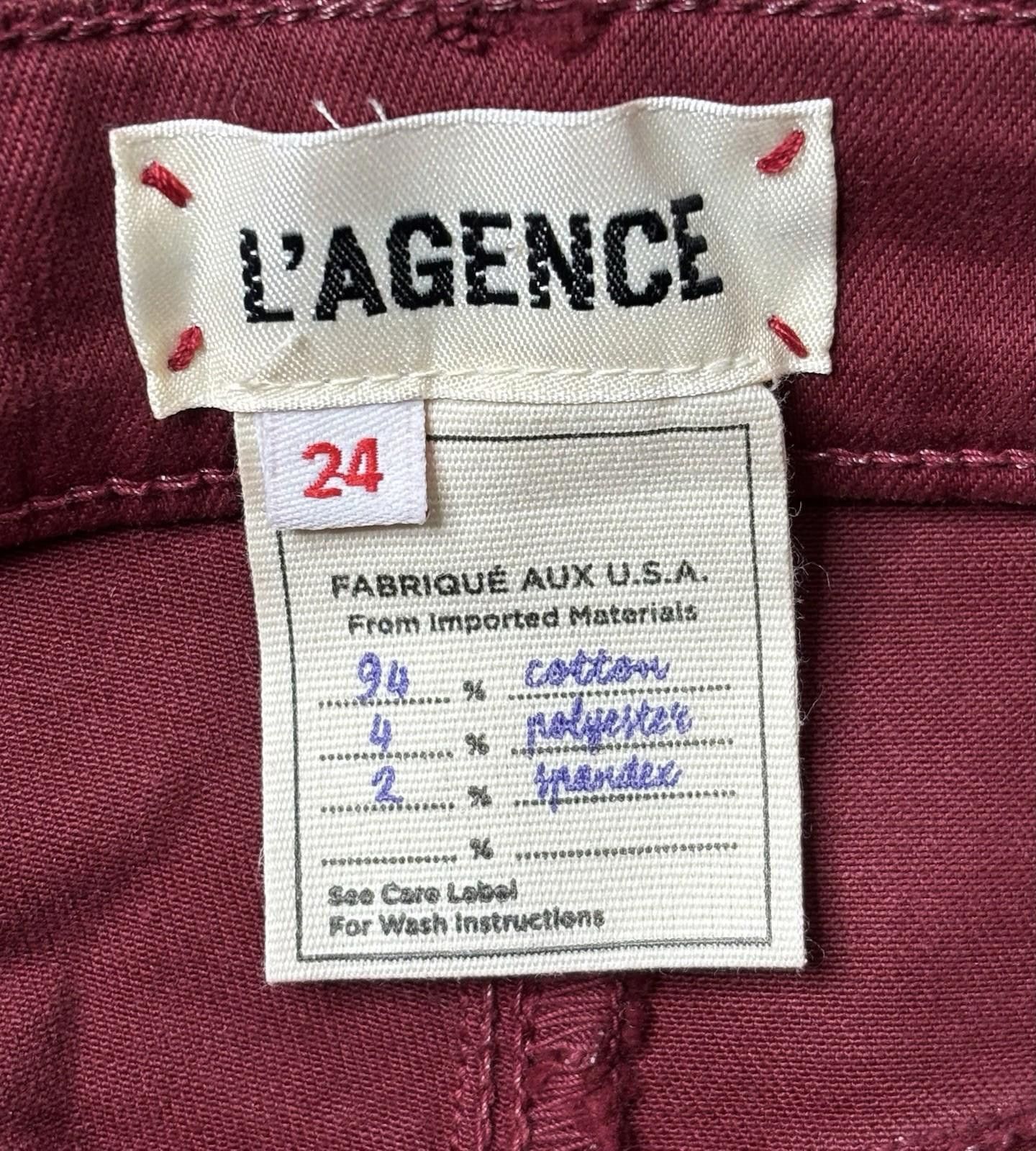 L'AGENCE L'Agence Pants Women's 24x26 Coated Margot High Rise Skinny Size 24" / US 00 / IT 34 - 2 Thumbnail