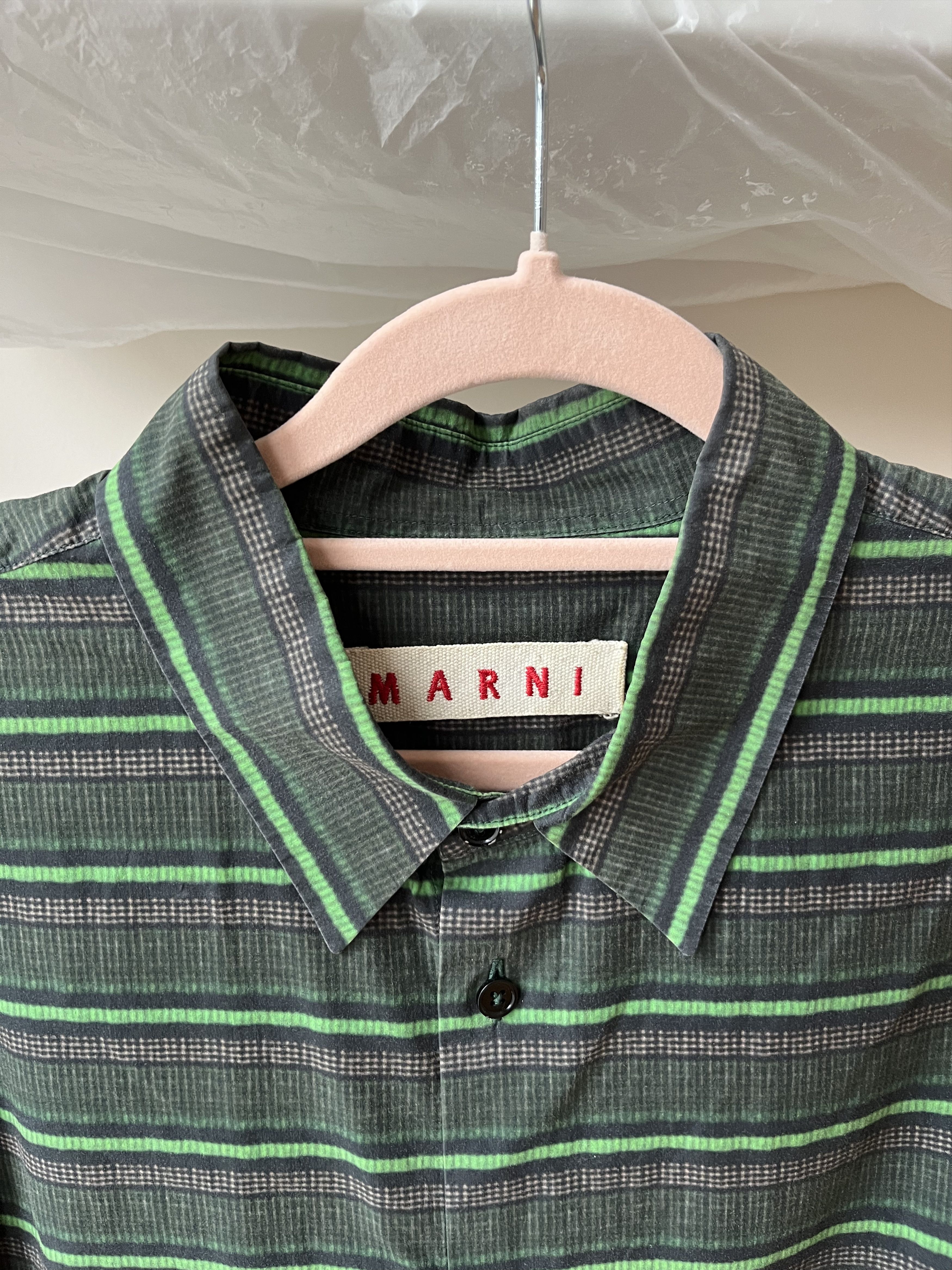 Marni Marni green printed pattern shirt Size US L / EU 52-54 / 3 - 1 Thumbnail