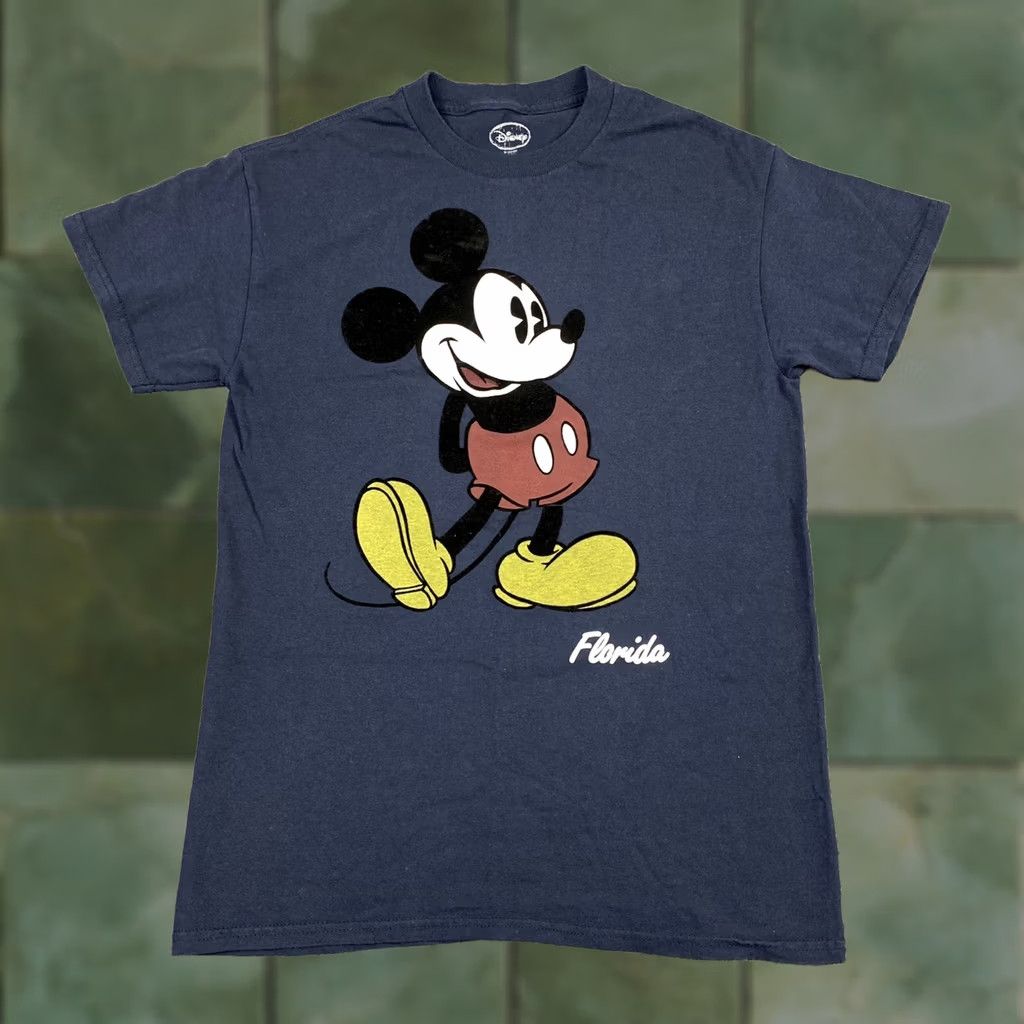 Disney Disney T-Shirt Mickey Mouse Graphic Florida Disney World Velvet Fabric Small Navy Blue Florida Disney World Velvet Graphic Tee Mens Shirt Size US S / EU 44-46 / 1 - 1 Thumbnail
