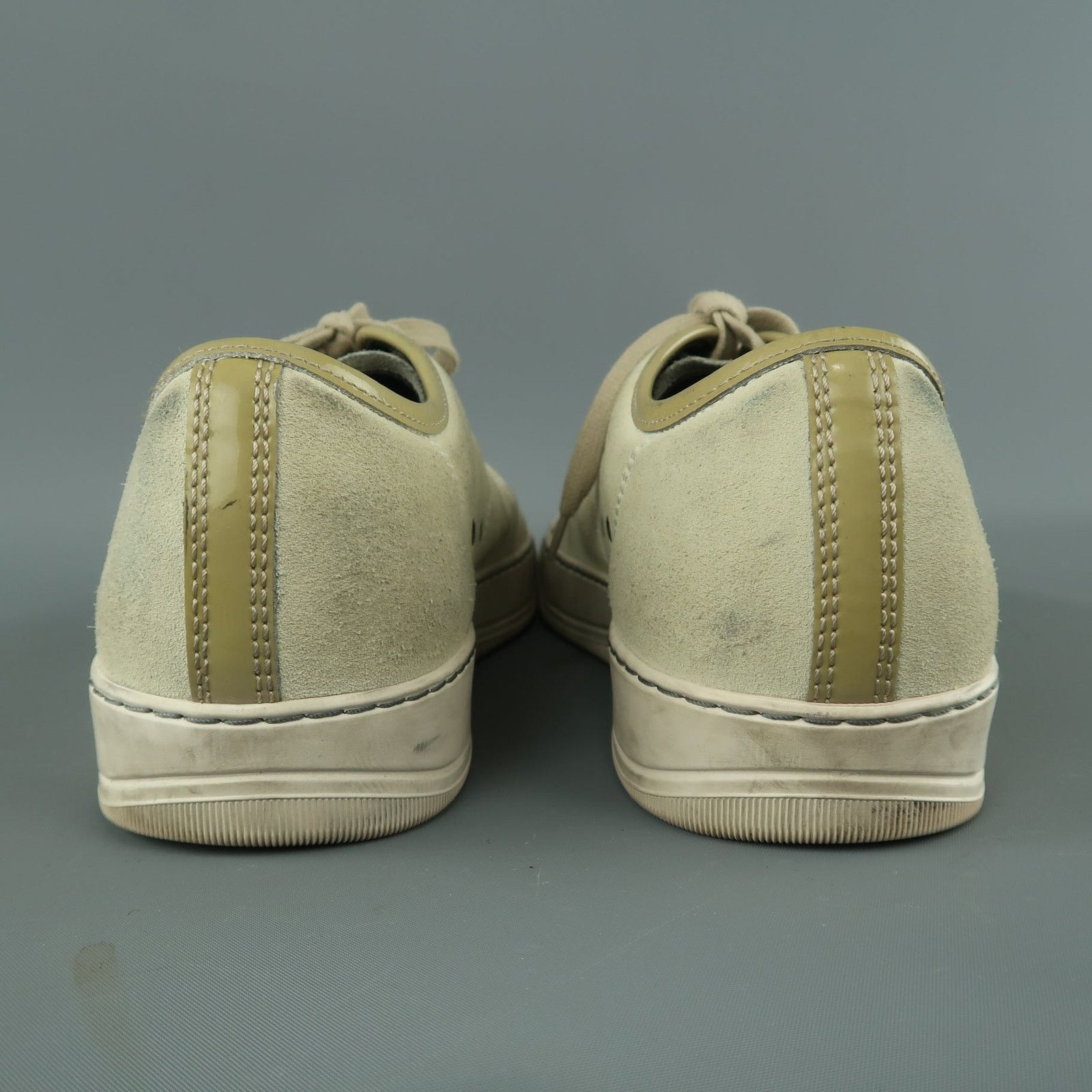 Lanvin LANVIN Size 9 Beige Suede & Patent Leather Lace Up Sneakers Size US 9 / EU 42 - 9 Thumbnail