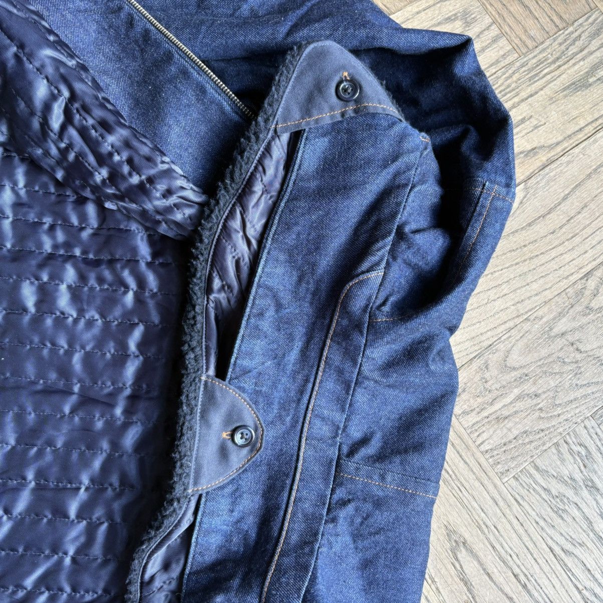 A.P.C. Denim bomber jacket with faux fur removable collar Size US M / EU 48-50 / 2 - 5 Thumbnail