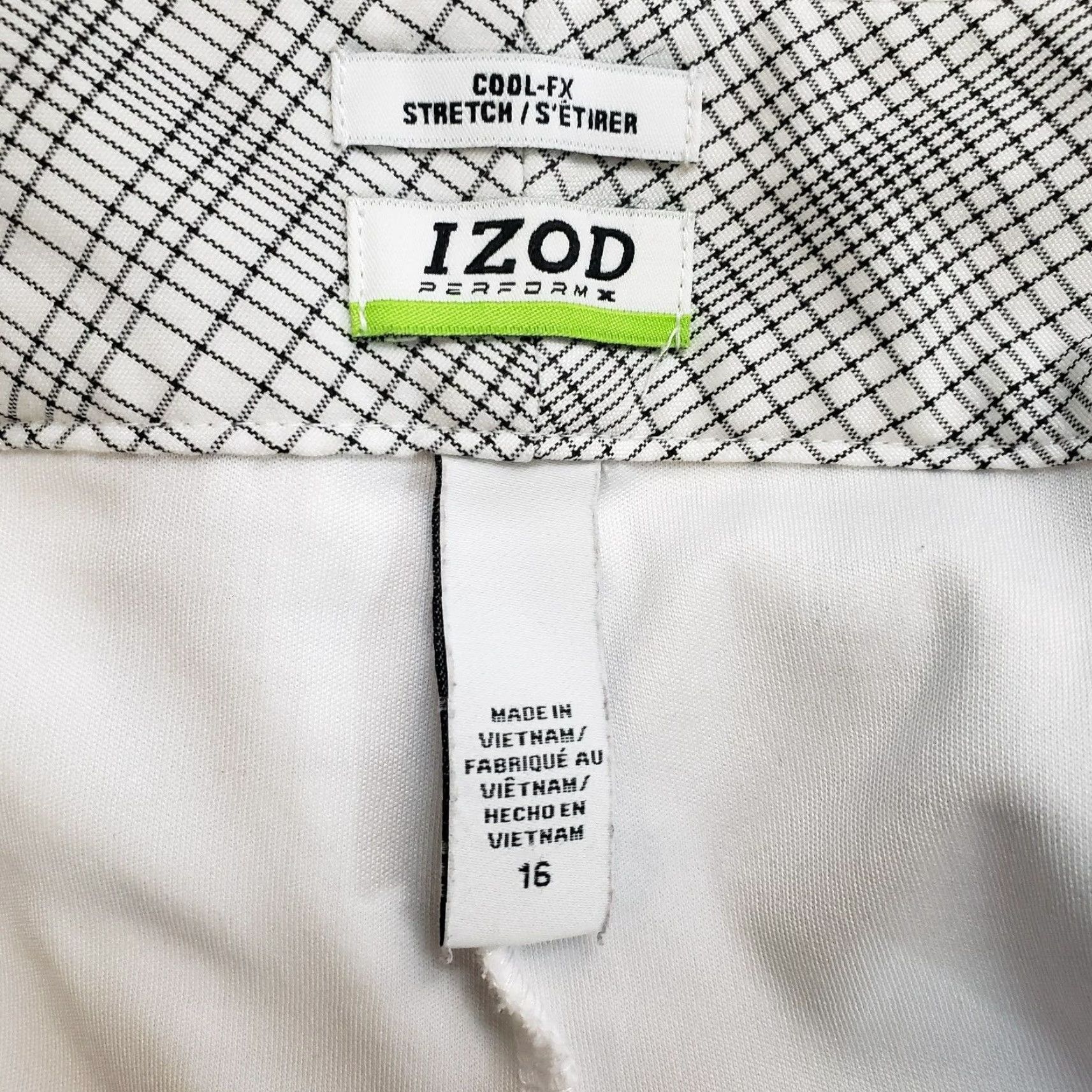Izod Izod Womens Skort Sz 16 White Black Pockets Polyester Activewear Short Skirt Womens 16 Size ONE SIZE - 3 Thumbnail