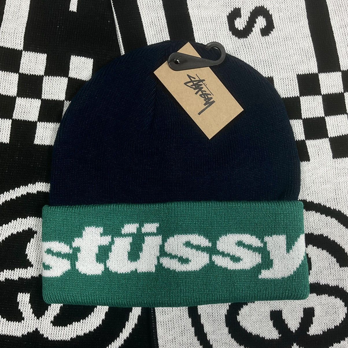 Stussy Helvetica Jacquard Beanie | Grailed