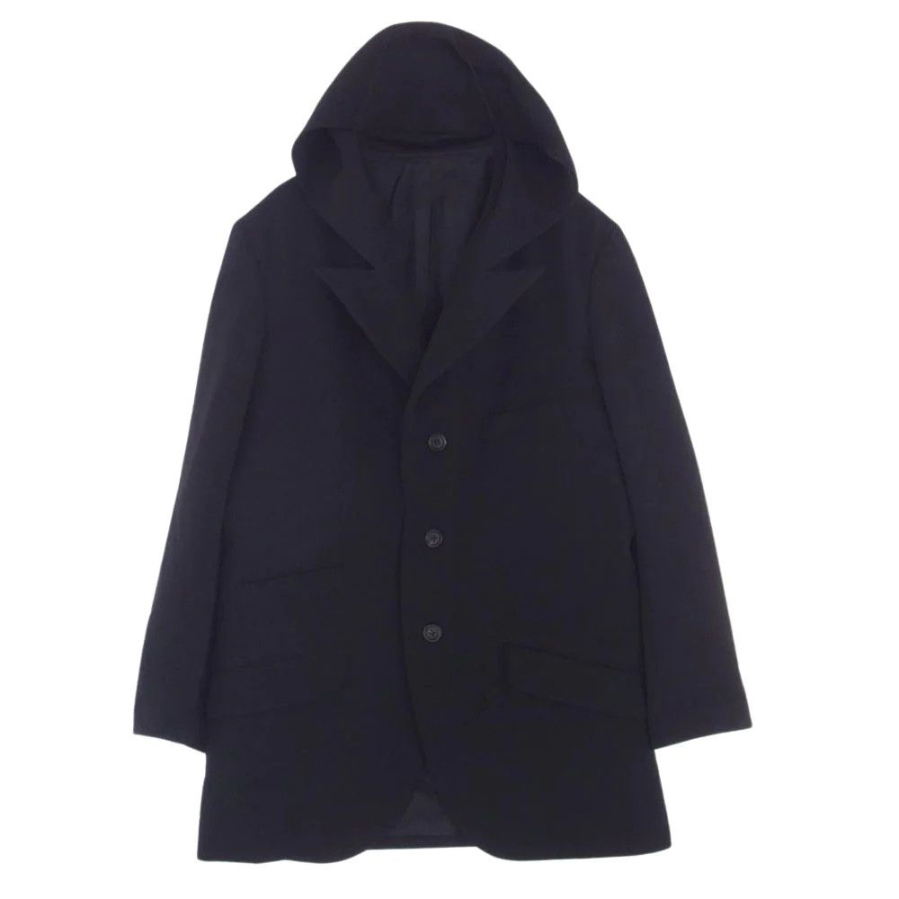 image of Yohji Yamamoto Pour Homme 22Aw Hooded Jacket in Black, Men's (Size 2XL)