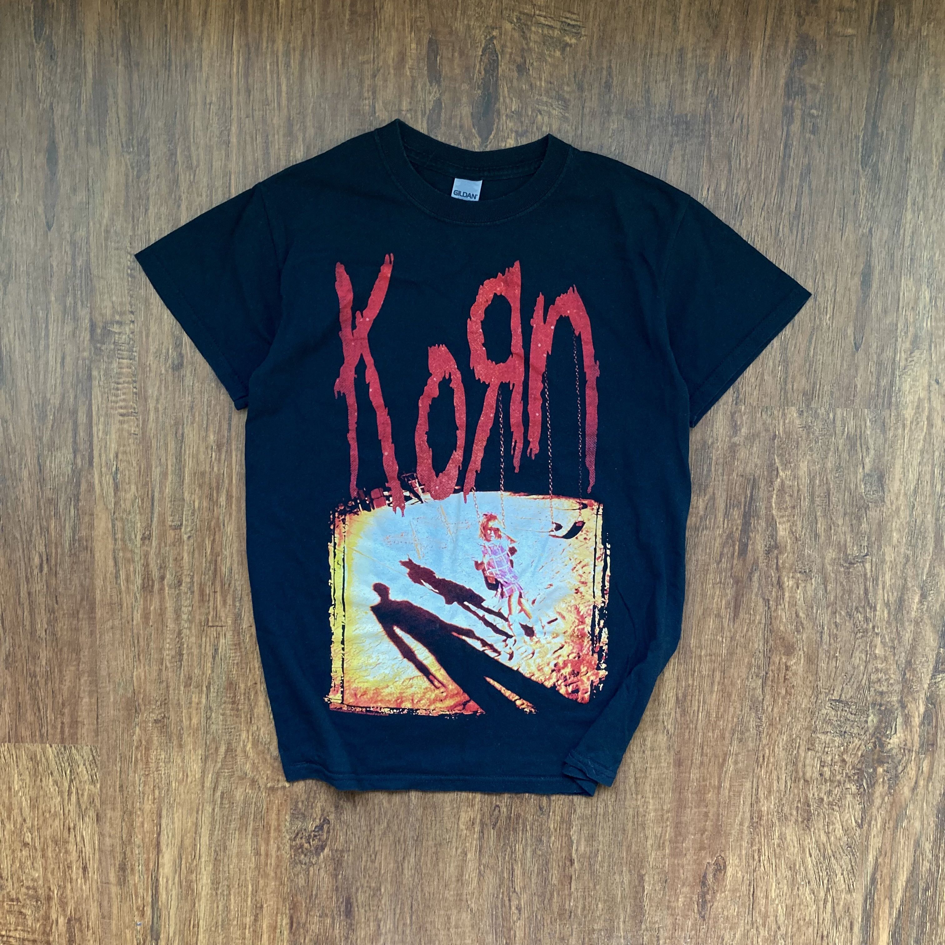 Rock T Shirt × Streetwear × Vintage Korn Vintage T Shirt Big Logo 