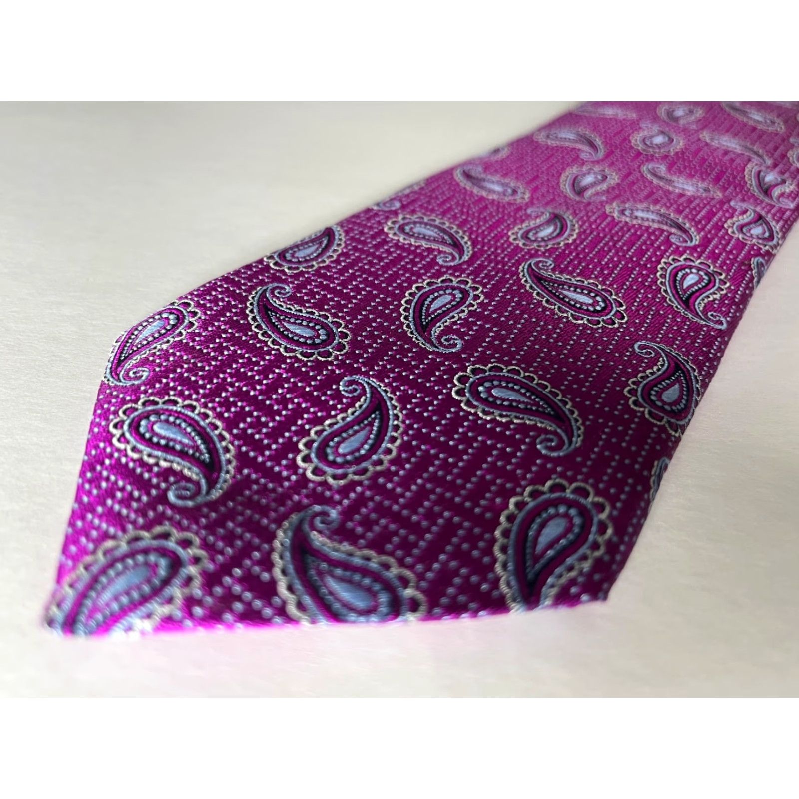 Canali Canali Men's Silk Tie Paisley Pink Made in Italy Size ONE SIZE - 4 Thumbnail
