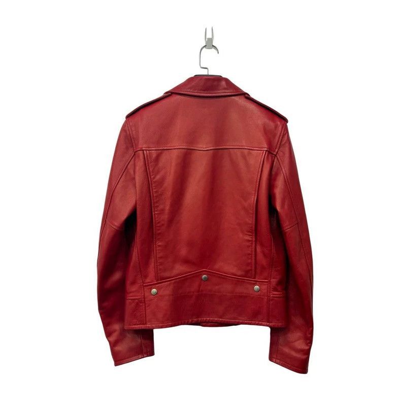 Saint Laurent Paris Saint Laurent Red Leather Motorcycle Jacket-2505 Size US M / EU 48-50 / 2 - 3 Thumbnail
