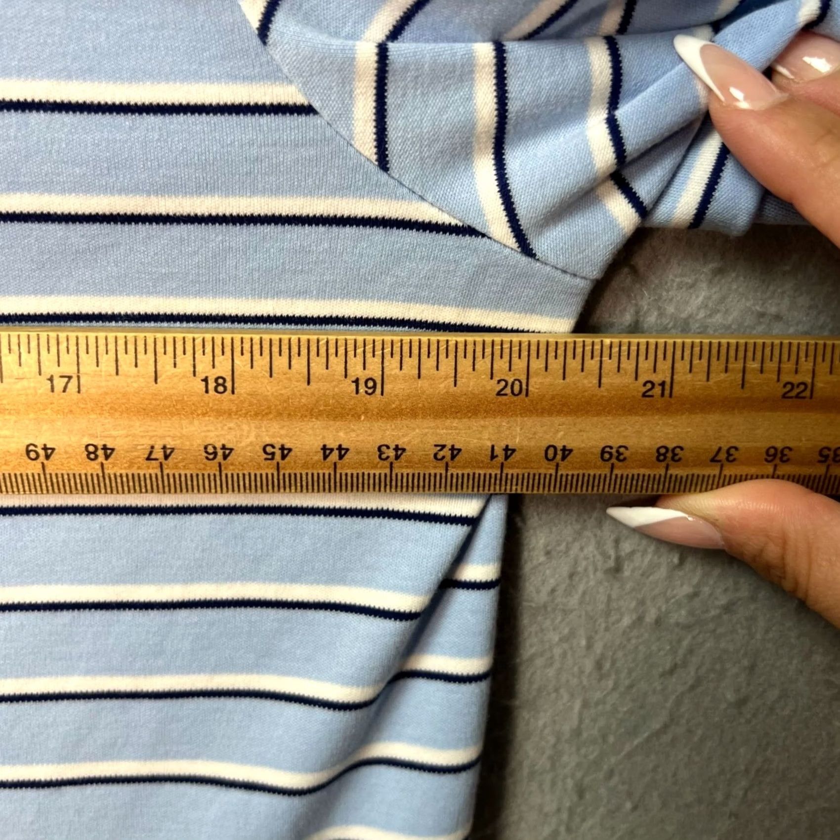 Polo Ralph Lauren Polo Ralph Lauren Polo Shirt Mens Medium Blue & White Striped Pima Soft Touch Cotton Short Sleeve Crewneck Polo Shirt Size US M / EU 48-50 / 2 - 7 Thumbnail