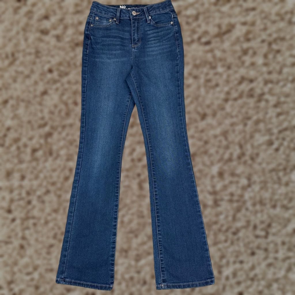 Vintage No Boundaries Jeans Womens Bootcut Jeans Blue Denim 24x31 Mid Rise 0 Regular Stretch 5-Pocket Design Cowboy Southwestern Designer Size 25" / US 0 / IT 36 - 1 Thumbnail