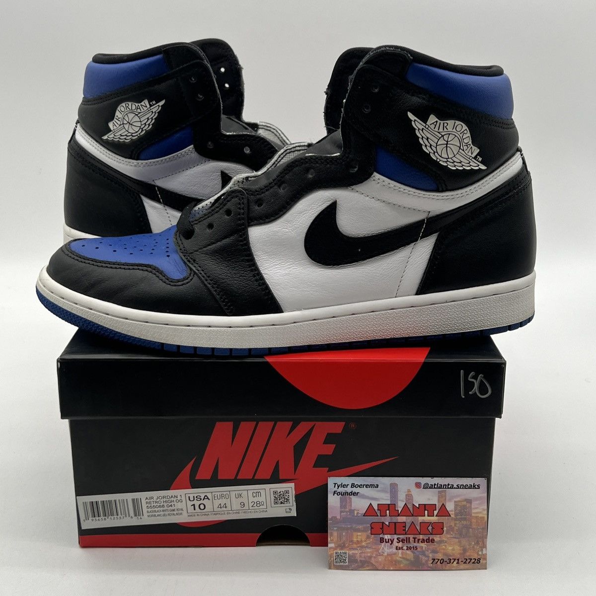 Nike Air Jordan 1 high Royal toe Size US 10 / EU 43 - 1 Thumbnail