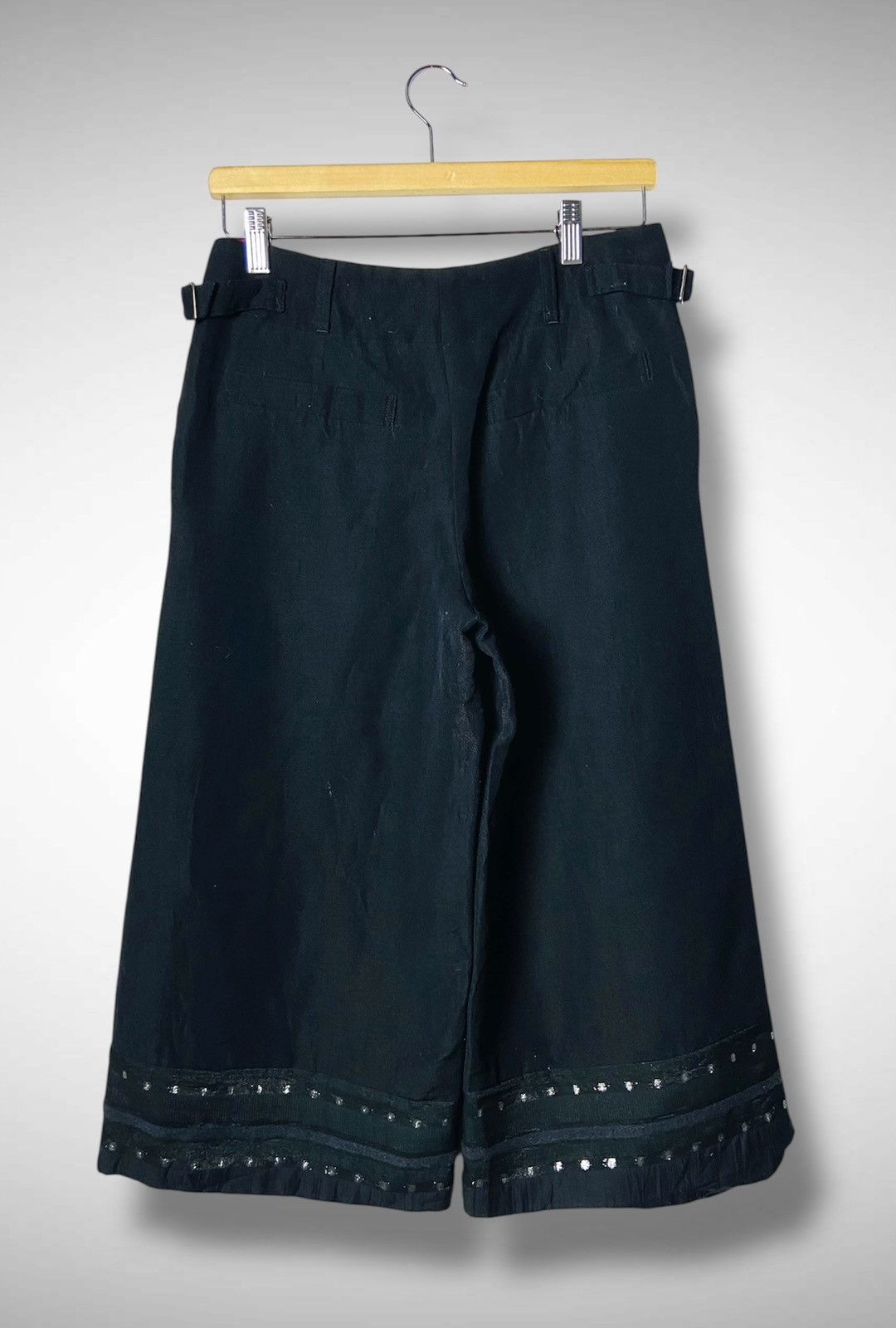 Vivienne Tam Vivienne Tam Wide-Leg Wool-Linen Culottes w Embellished Hem Size 30" / US 8 / IT 44 - 4 Thumbnail