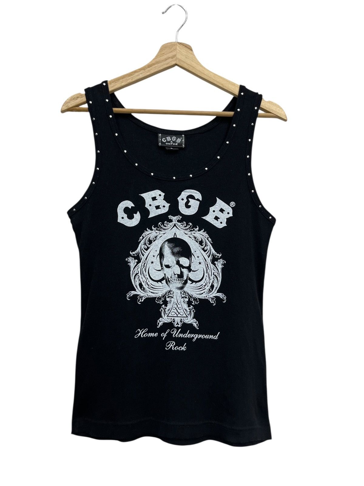 Vintage 💀Vintage CBGB OMFUG HOME OF UNDERGROUND ROCK Skull Tank Top Size M / US 6-8 / IT 42-44 - 3 Thumbnail