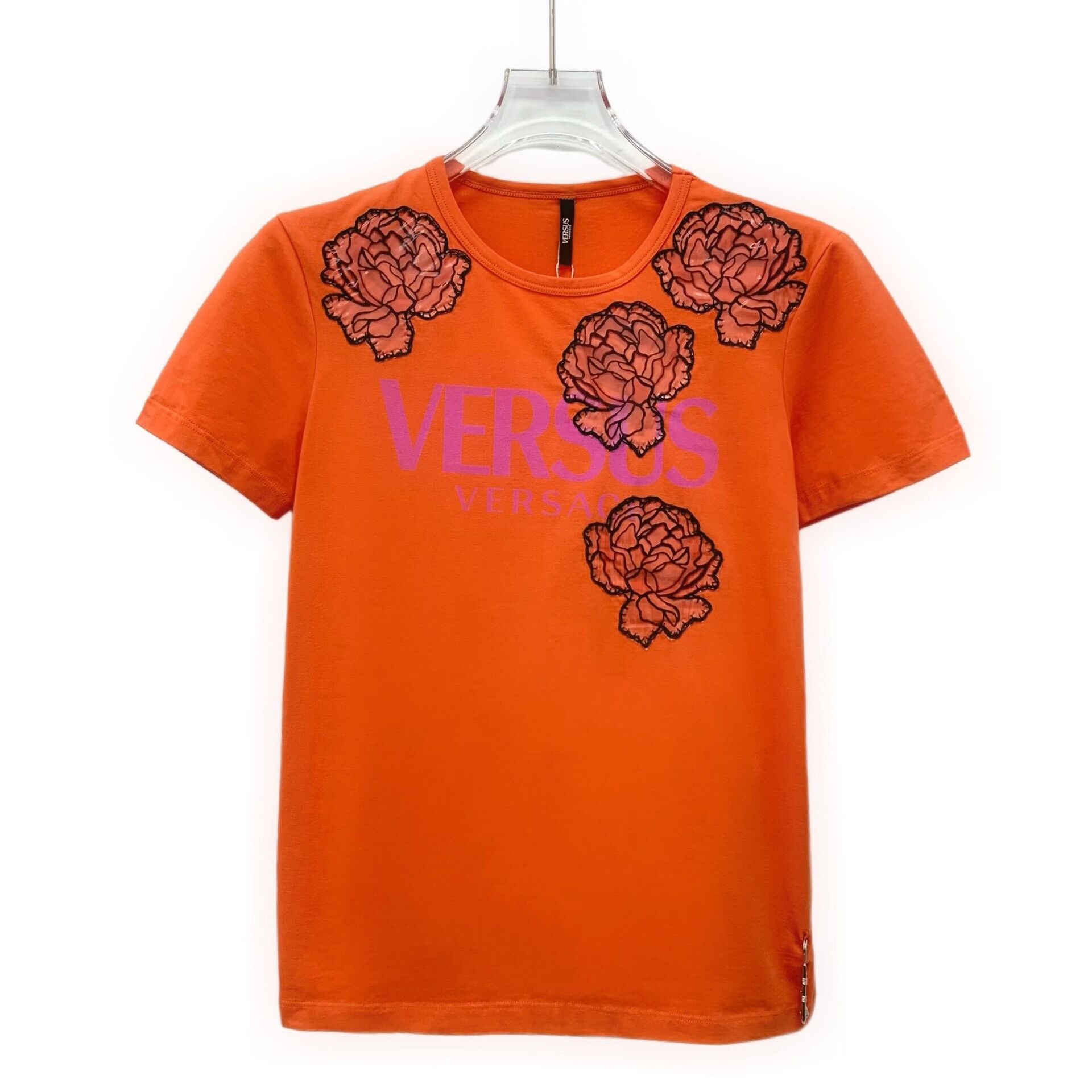 Versace Versace Floral Printed Orange T-Shirt M Men Size US M / EU 48-50 / 2 - 1 Thumbnail