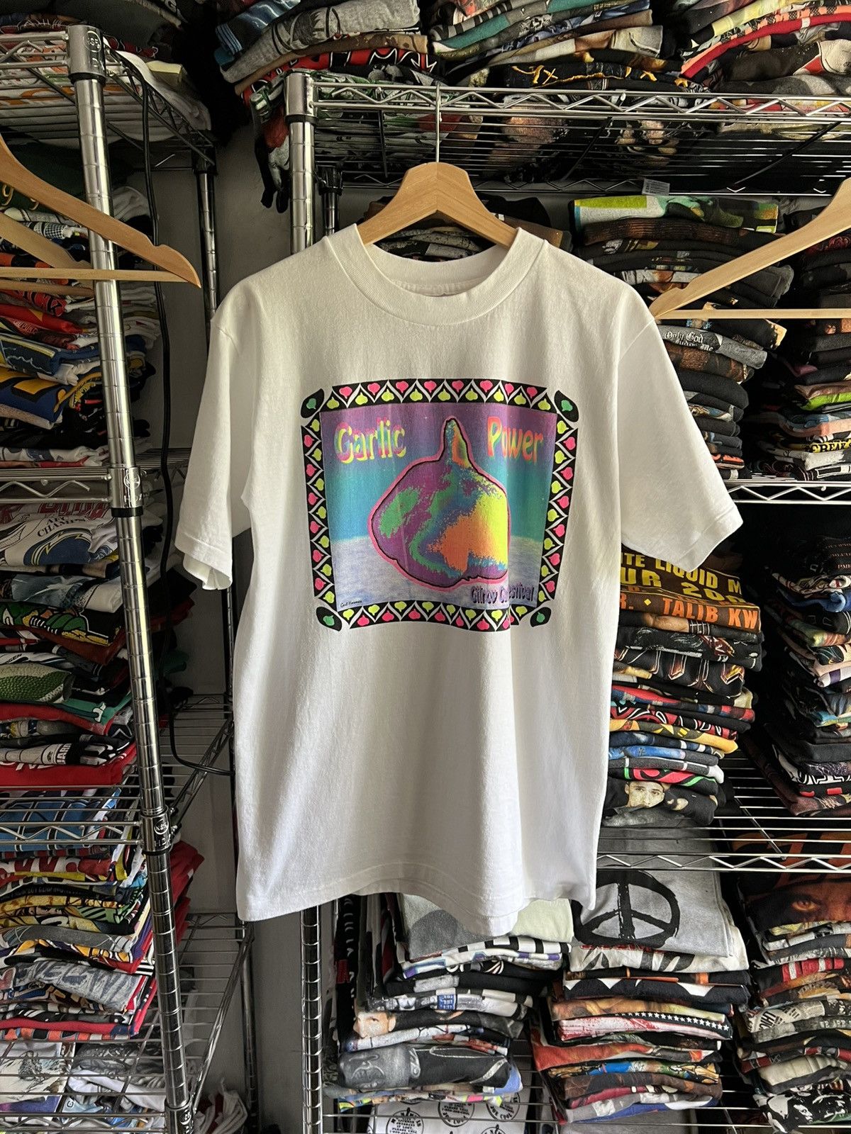 Vintage 90s Gilroy Garlic Festival Power Gert Homer Single Stitch Size US L / EU 52-54 / 3 - 1 Thumbnail