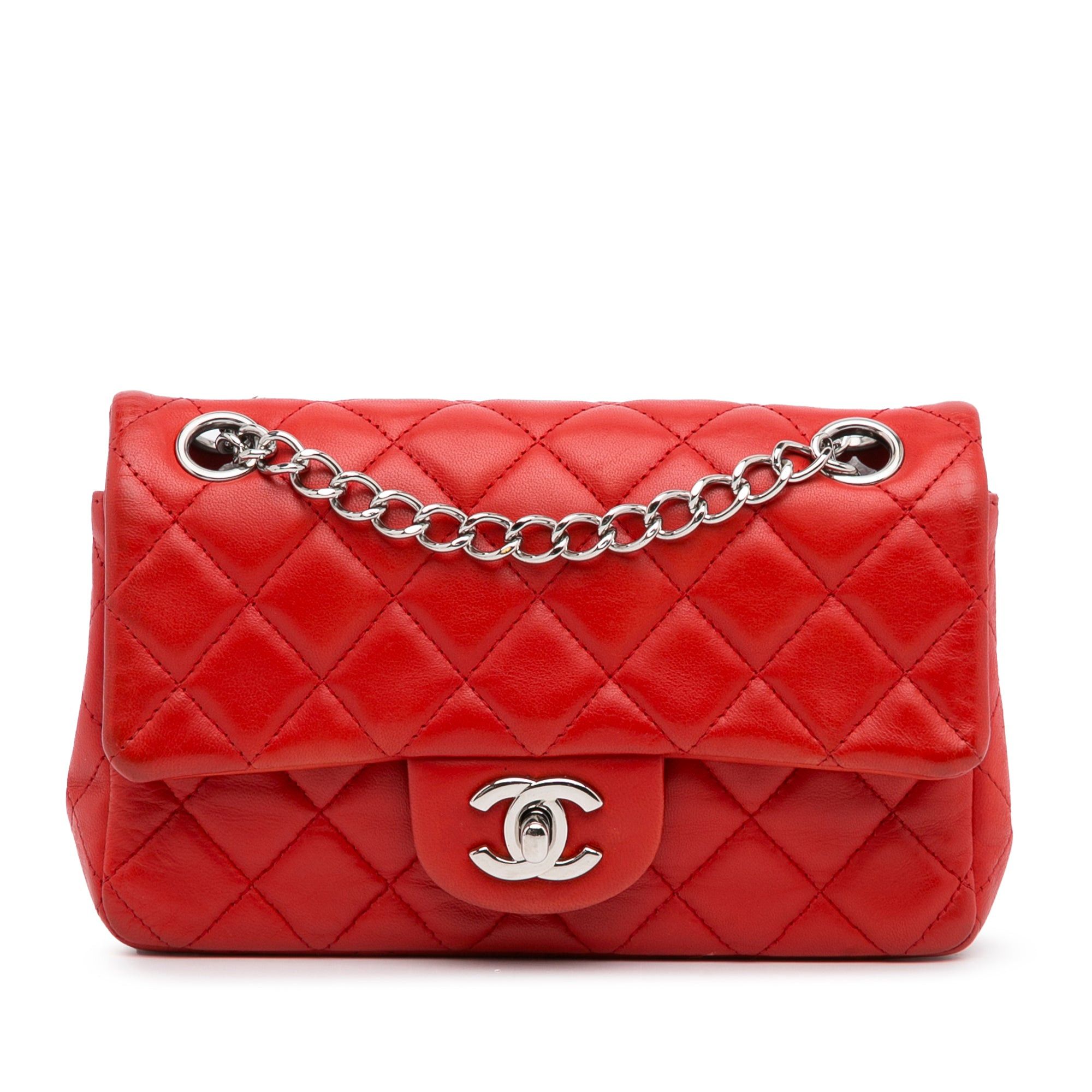 Chanel Chanel New Mini Classic Lambskin Single Flap Red Size ONE SIZE - 1 Thumbnail
