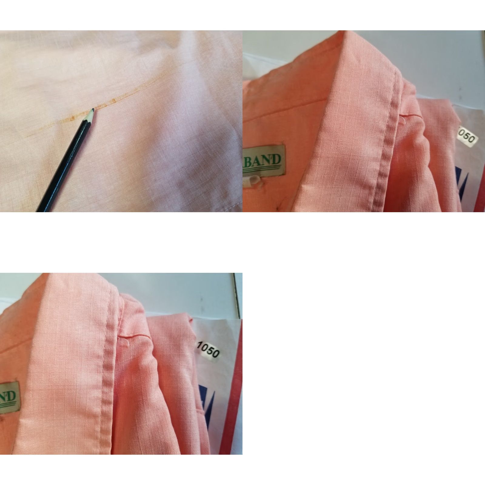 Haband VINTAGE Haband Shirt Mens 2XL Short Sleeve Button-Up Peach Linen Blend Lightweight Casual Buttons Pocket Collared Regular Mens Size US XXL / EU 58 / 5 - 8 Thumbnail