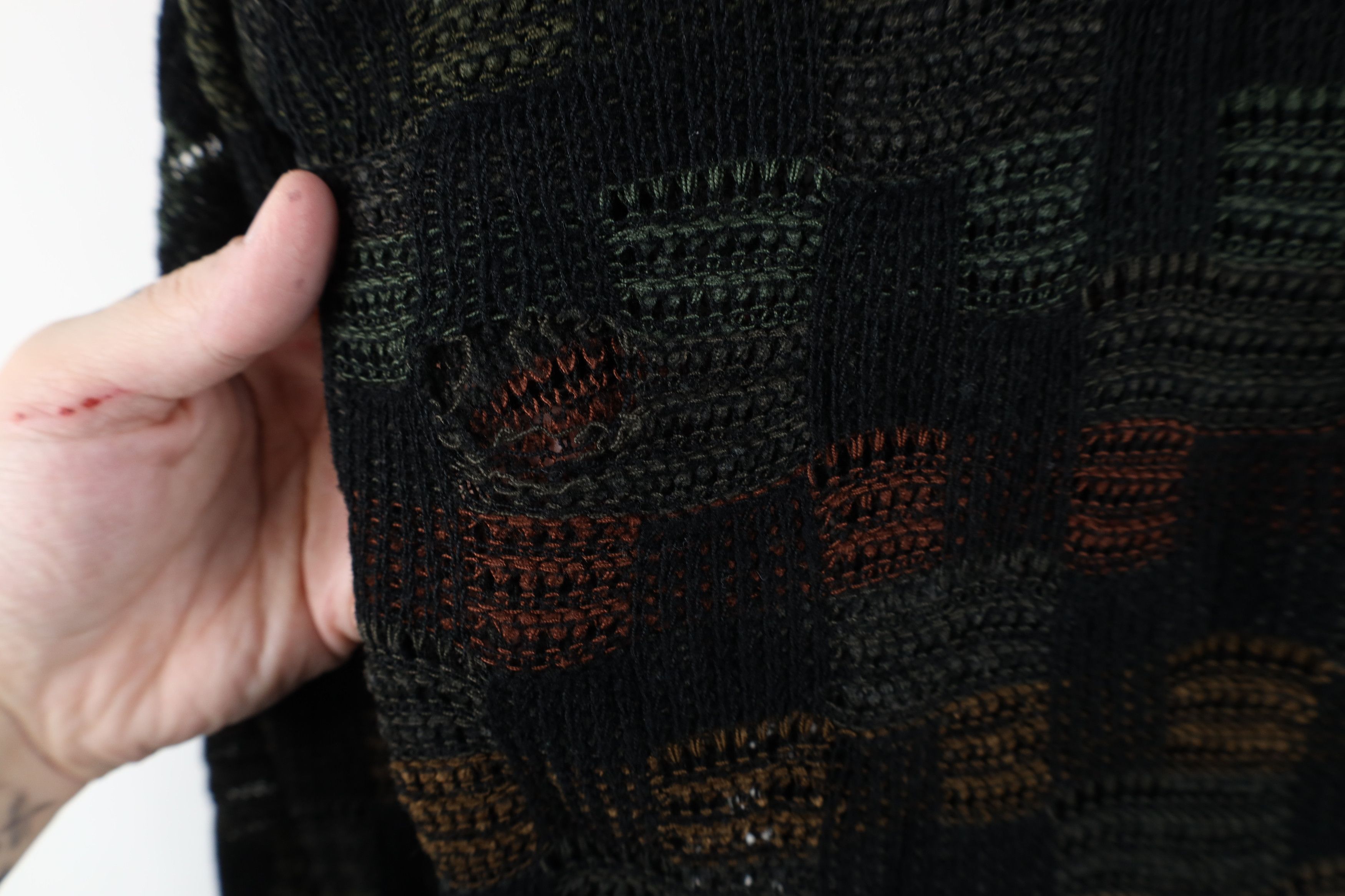 Vintage Vintage 90s Streetwear Rainbow Checkered Knit Sweater Size US M / EU 48-50 / 2 - 5 Thumbnail