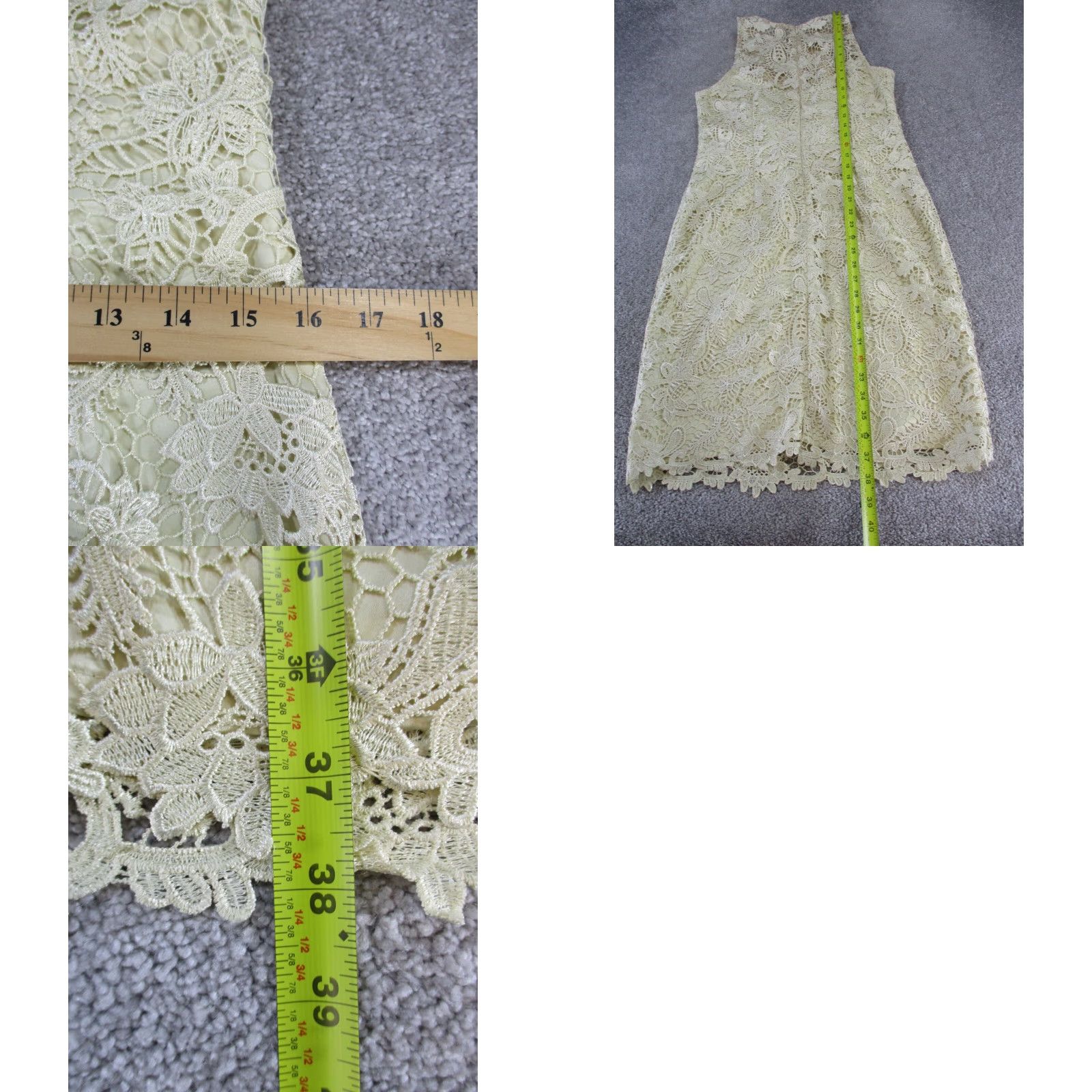 Ralph Lauren Lauren Ralph Lauren Dress Womens 10 Beige Floral Embroidery A-Line Size L / US 10 / IT 46 - 8 Thumbnail