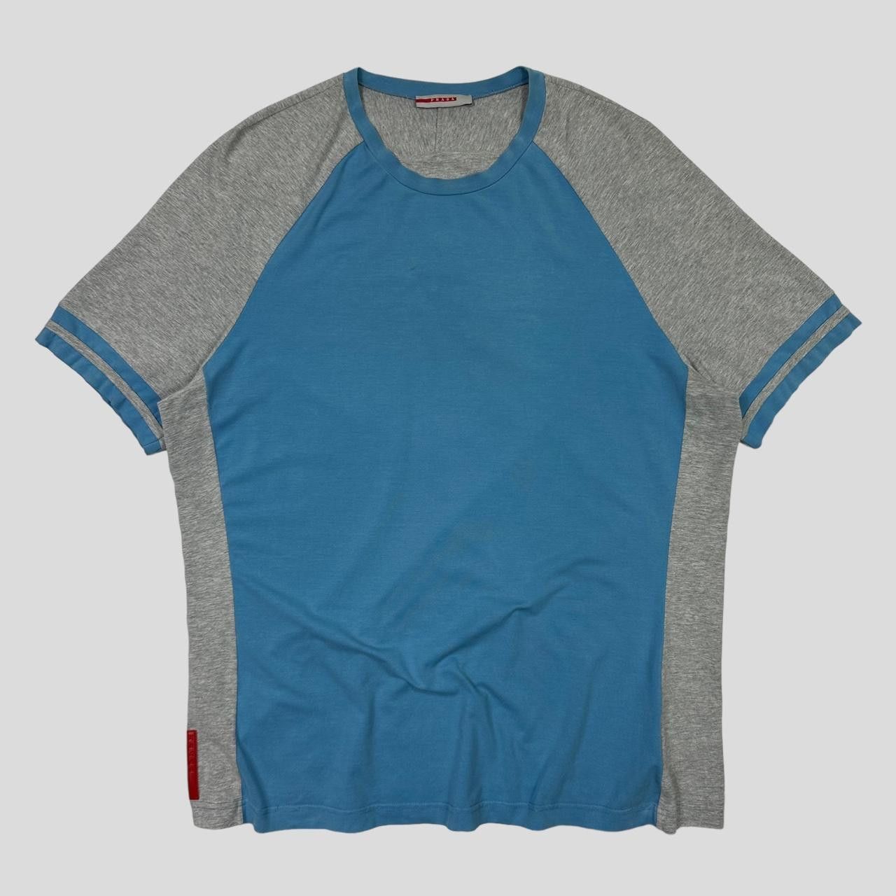 image of Prada Sport ‘04 Panelled T-Shirt - XL in Blue, Men's