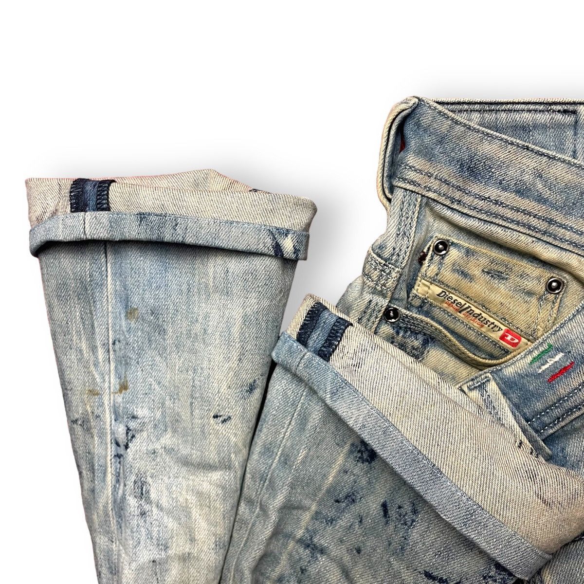 Diesel DIESEL COW LEATHER ACID WASH DISTRESSED DENIM PANTS Size US 30 / EU 46 - 16 Thumbnail