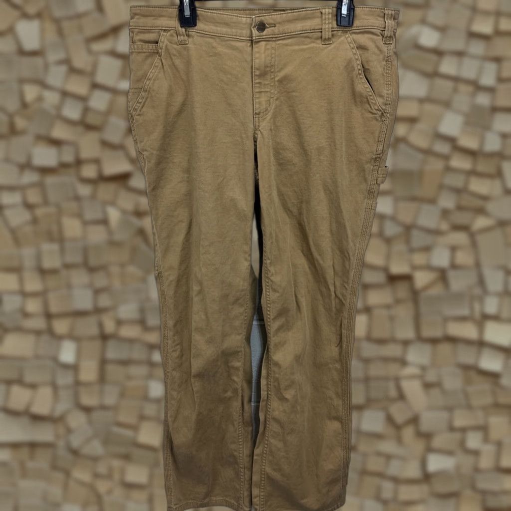Carhartt Carhartt Women's Pants - Rugged Flex Loose Fit Canvas Work Pants - Brown - 14 Regular - 102080-257 - Straight Leg - Casual Workwear Size 36" / US 14 / IT 50 - 1 Thumbnail