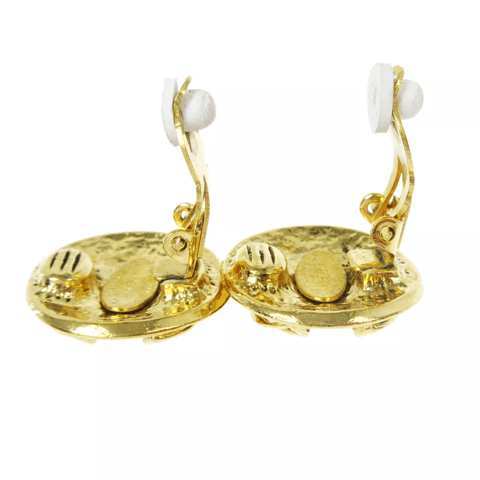 Chanel CHANEL CC Logos Button Motif Earrings Gold-Tone Size ONE SIZE - 2 Thumbnail