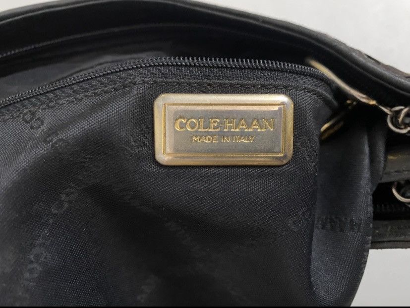 Cole Haan Cole Haan Black Leather Intrecciato Woven Shoulder Bag Size ONE SIZE - 2 Thumbnail