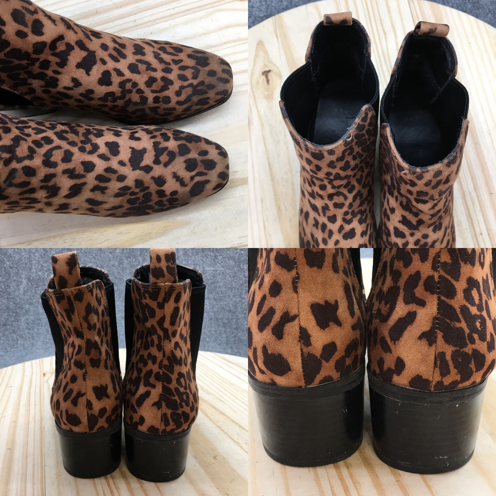 Vintage A New Day Boots Womens 8 Ellie Animal Print Chelsea Ankle Bootie Brown Black Size US 8 / IT 38 - 9 Thumbnail