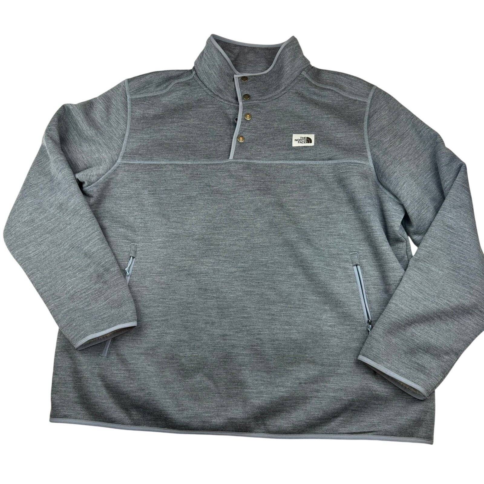 The North Face The North Face Mens XXL Gray Snap Pullover Fleece Jacket Size US XXL / EU 58 / 5 - 1 Thumbnail