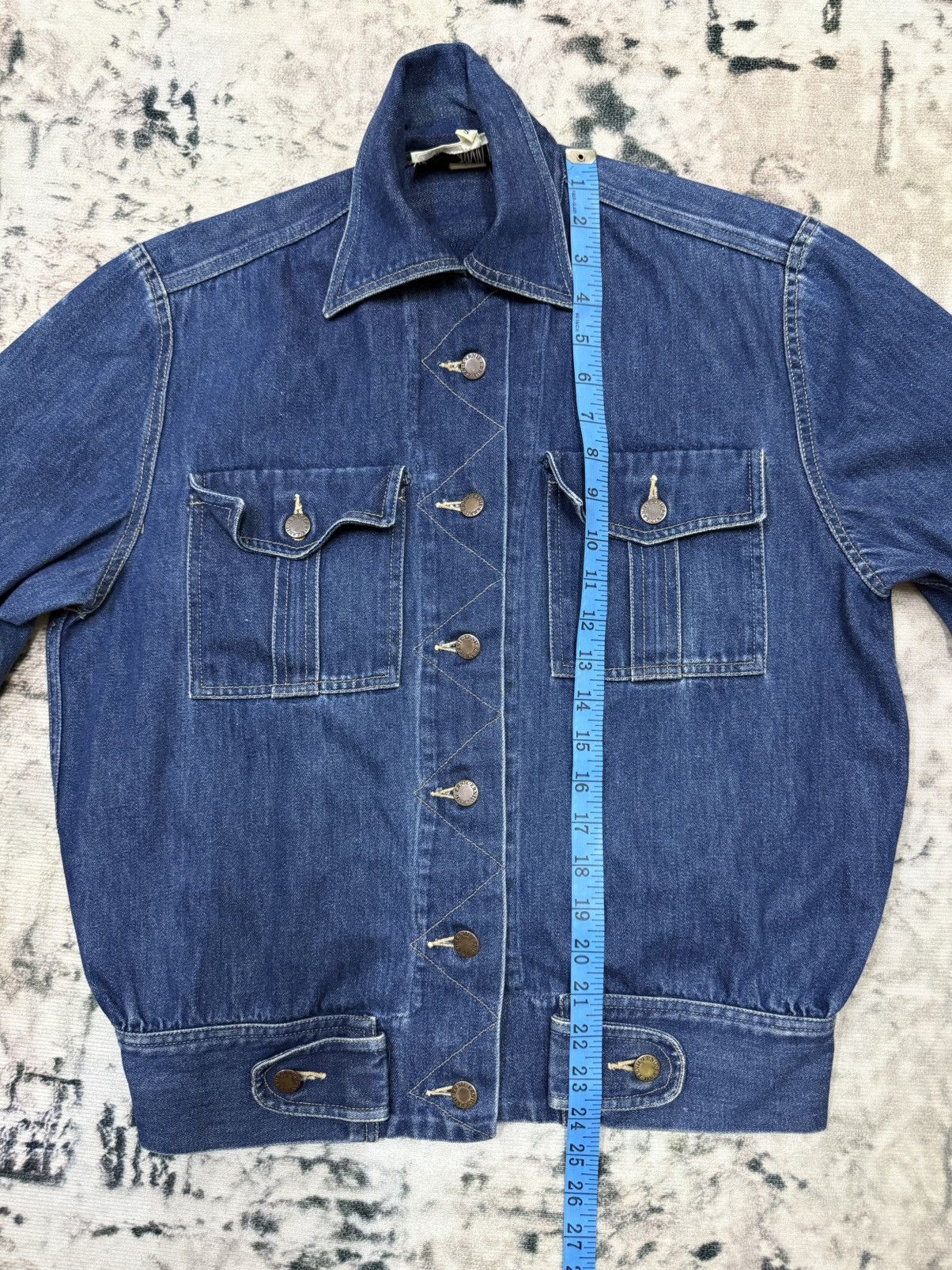 Japanese Brand × Norma Kamali × Vintage Norma Kamali Denim Bomber Jacket Size S / US 4 / IT 40 - 17 Thumbnail