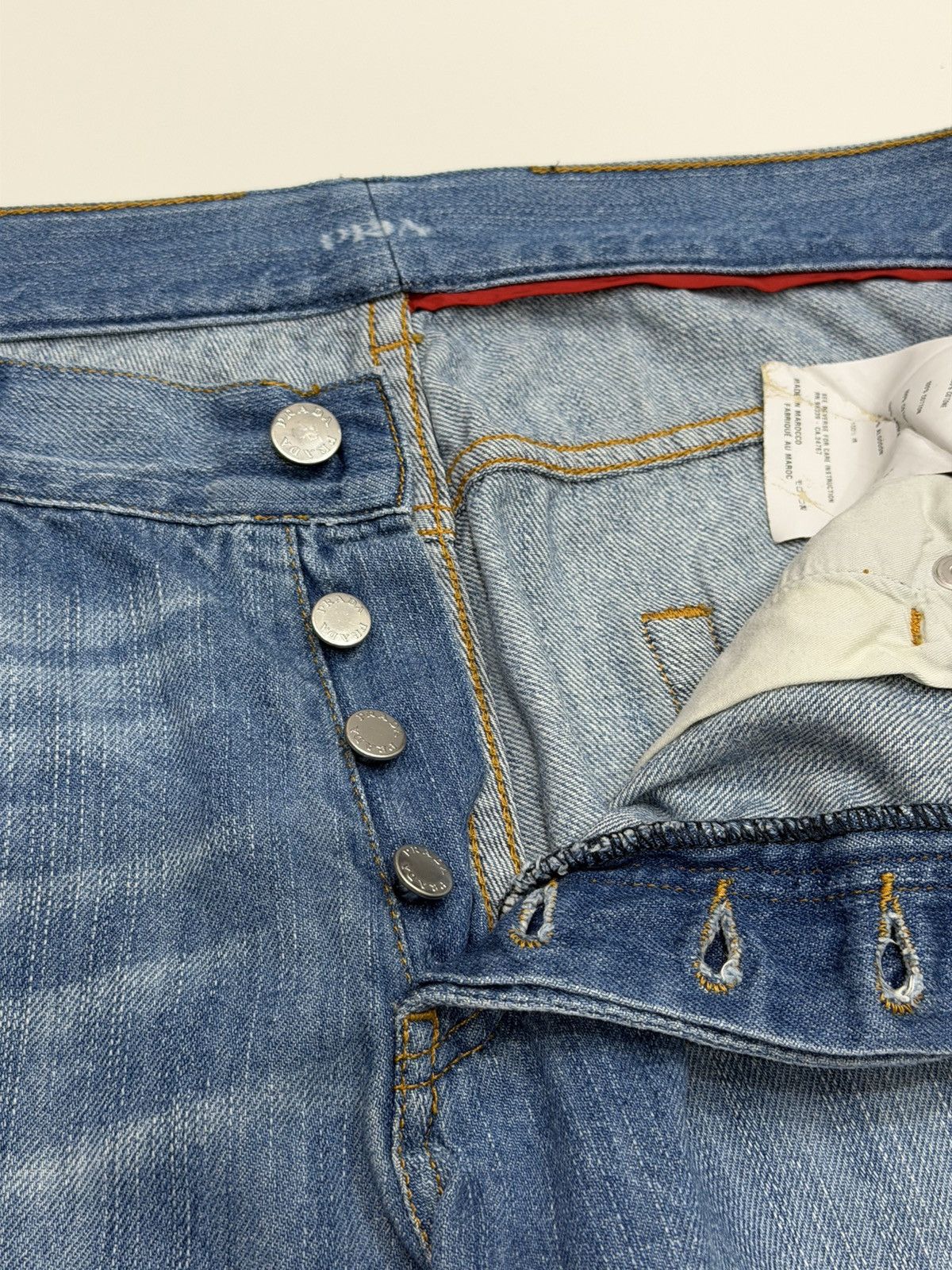 Prada PRADA SS 2008 Flared Distressed Blue Denim Jeans Pants Logo Size US 34 / EU 50 - 8 Thumbnail