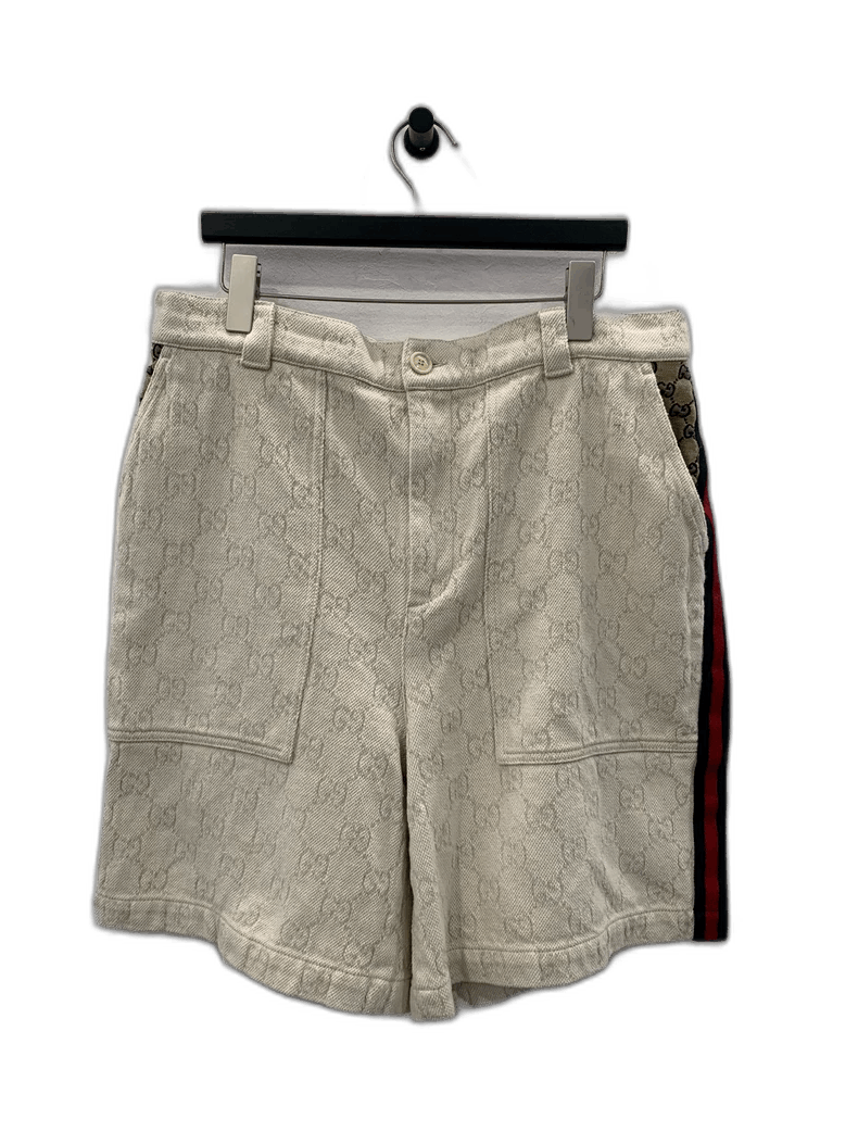 Gucci Gucci Ivory Logo Men's Shorts Size US 44 / EU 60 - 1 Thumbnail
