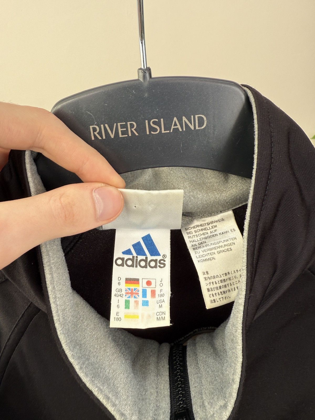Adidas Adidas Retro Track Jacket Black Blue Stripes Full Zip Size US M / EU 48-50 / 2 - 6 Thumbnail