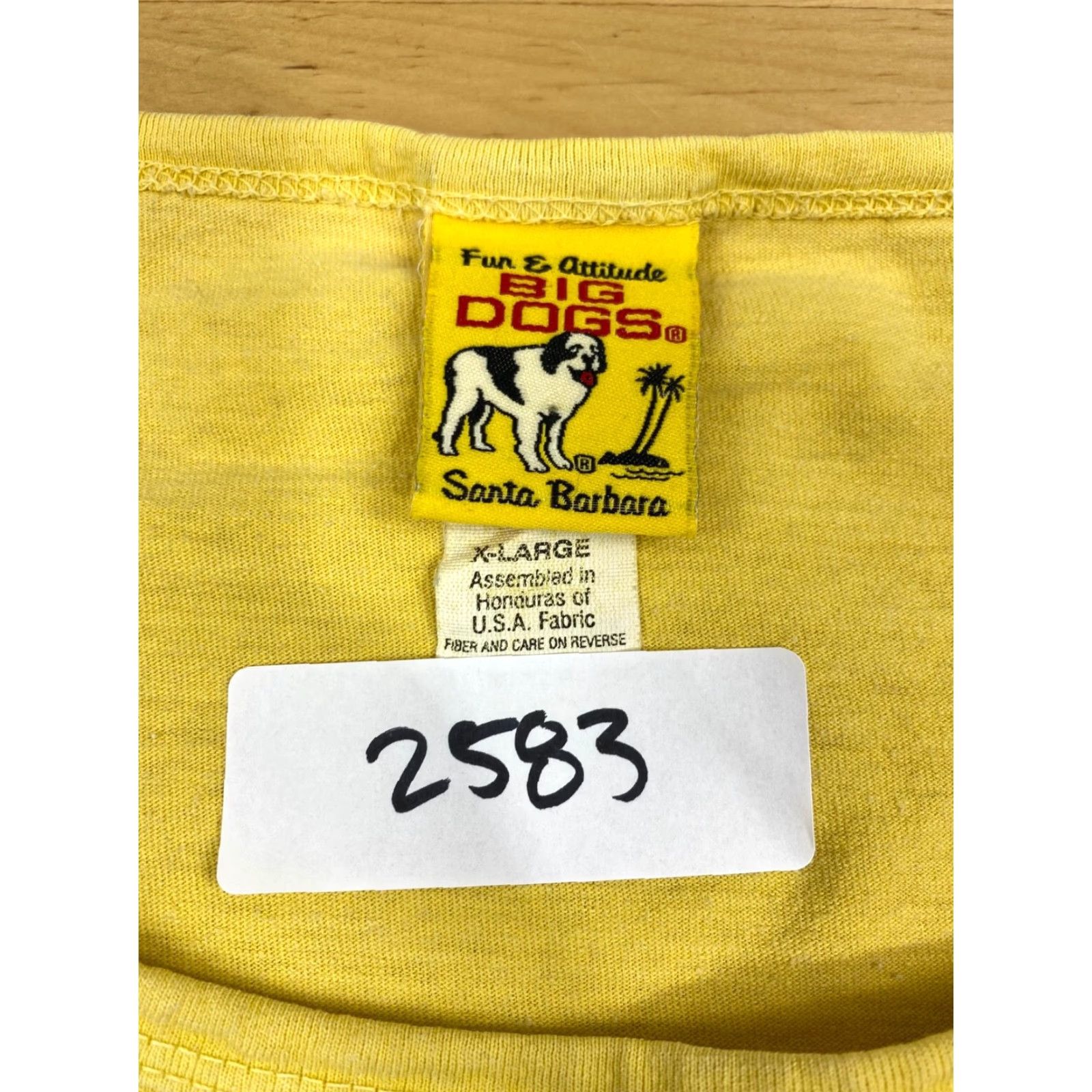 Big Dogs Big Dogs T-Shirt Mens XL Crew Neck Short Sleeve Yellow Beach Dog Hawaiian Solid Knit 100% Cotton Size US XL / EU 56 / 4 - 4 Thumbnail