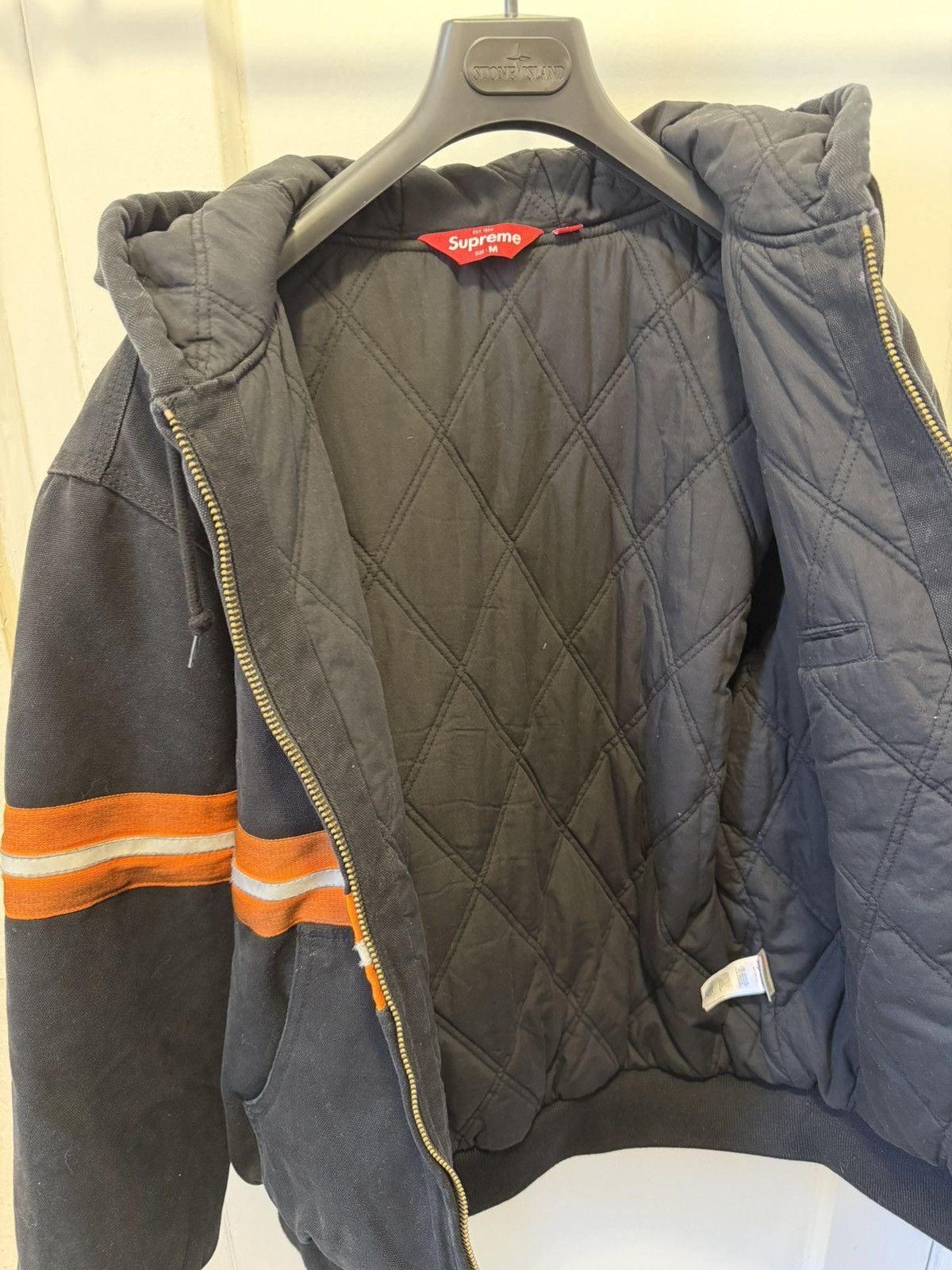 Supreme Supreme reflective stripe hooded work jacket Size US M / EU 48-50 / 2 - 5 Thumbnail
