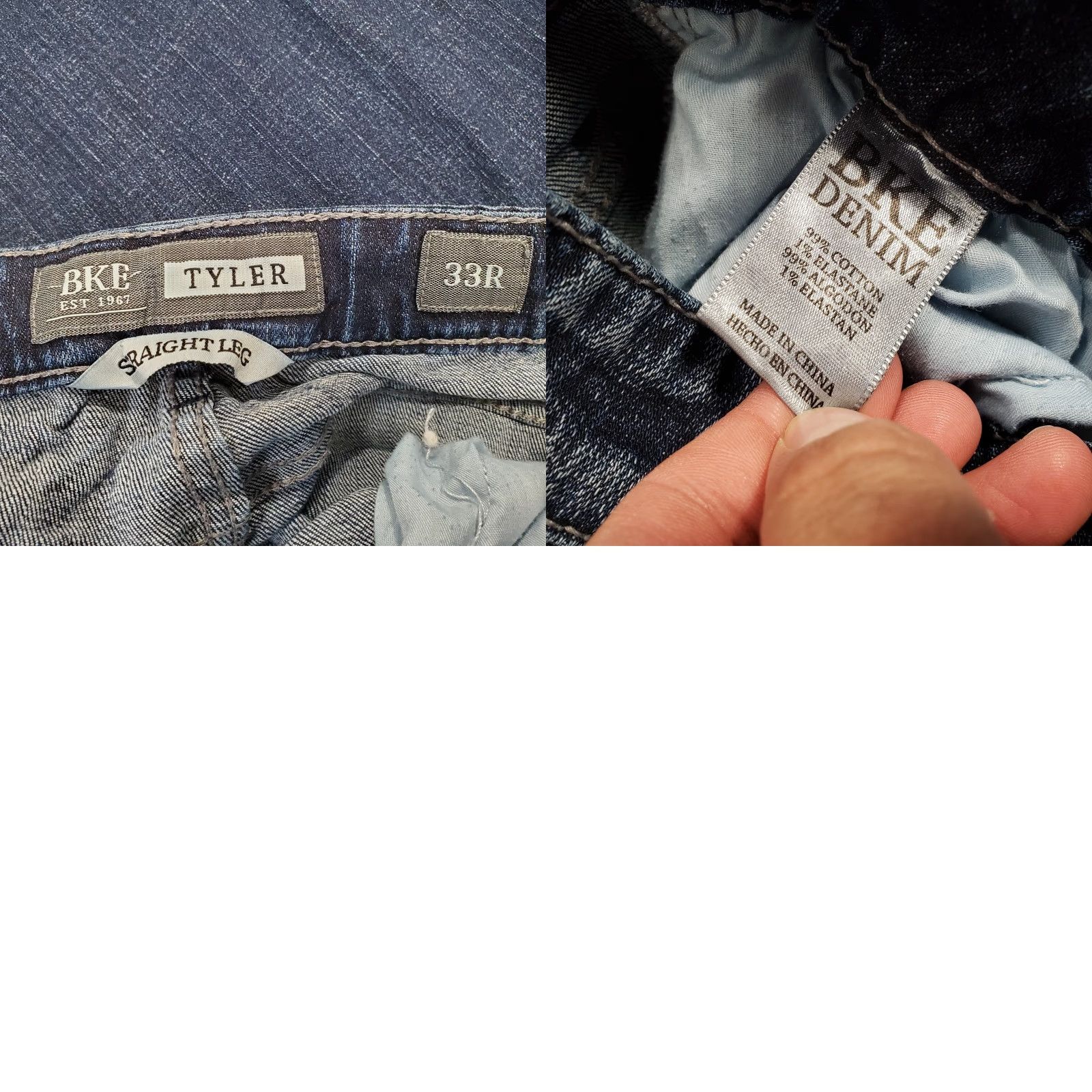 Vintage BKE Jeans Mens 33 R Blue Tyler Straight Leg Buckle Dark Wash Denim Casual Size US 33 - 9 Thumbnail
