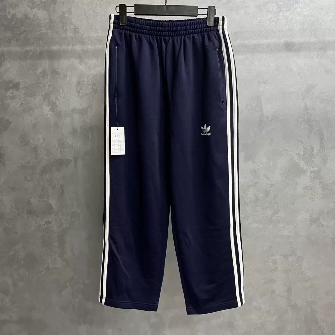 Balenciaga Balenciaga adidas Navy Side Stripe Casual Pants Size US 27 - 1 Thumbnail