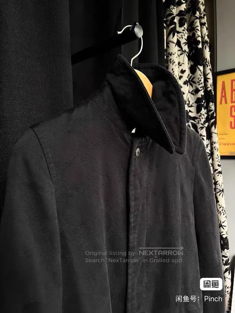 Comme des Garcons Dark Patterned Polka Dot Long Coat