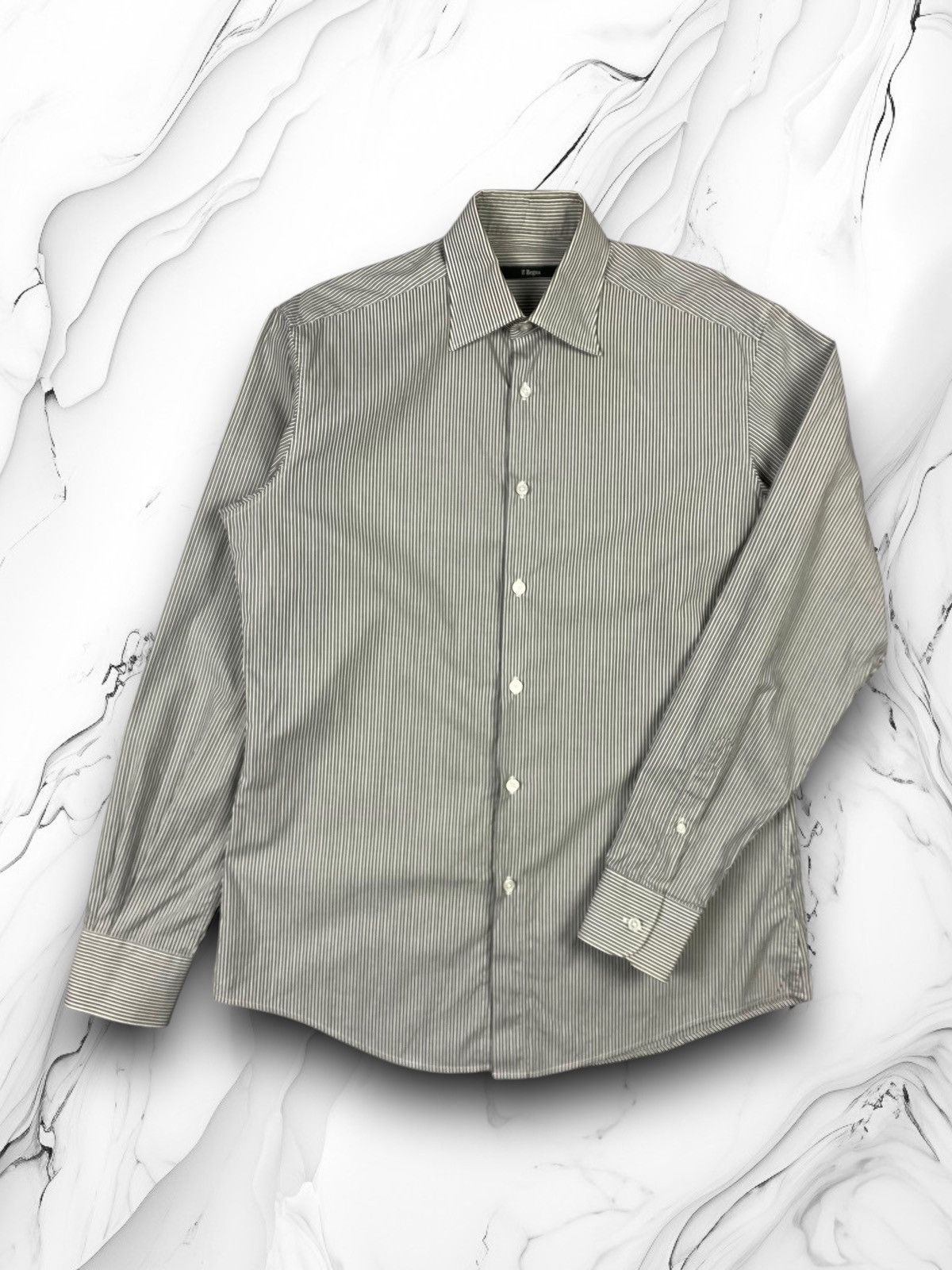 Z Zegna Z Zegna Striped Luxury Designer Long Sleeve Button Up Shirt Size US L / EU 52-54 / 3 - 1 Thumbnail