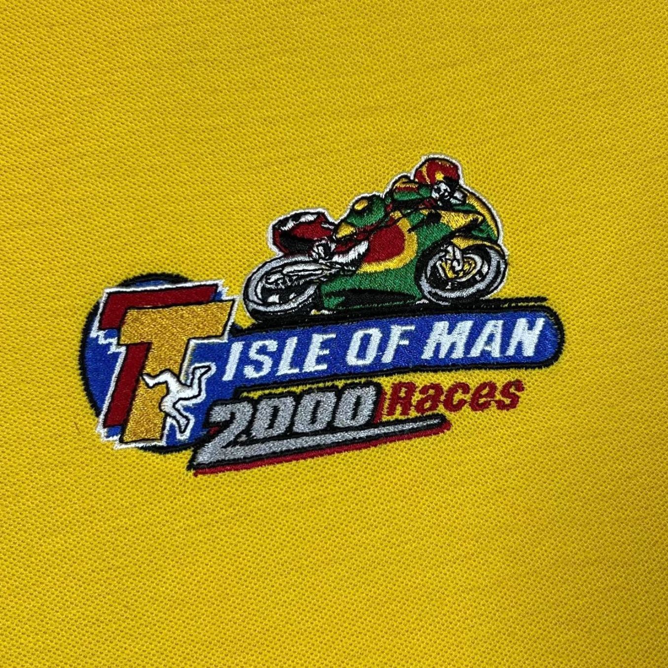 Vintage Vintage Screen Stars ISLE OF MAN TT (2000) Superbike Motorsports Polo Shirt M L Yellow Embroidered Patch Mens Shirt Size US M / EU 48-50 / 2 - 3 Thumbnail