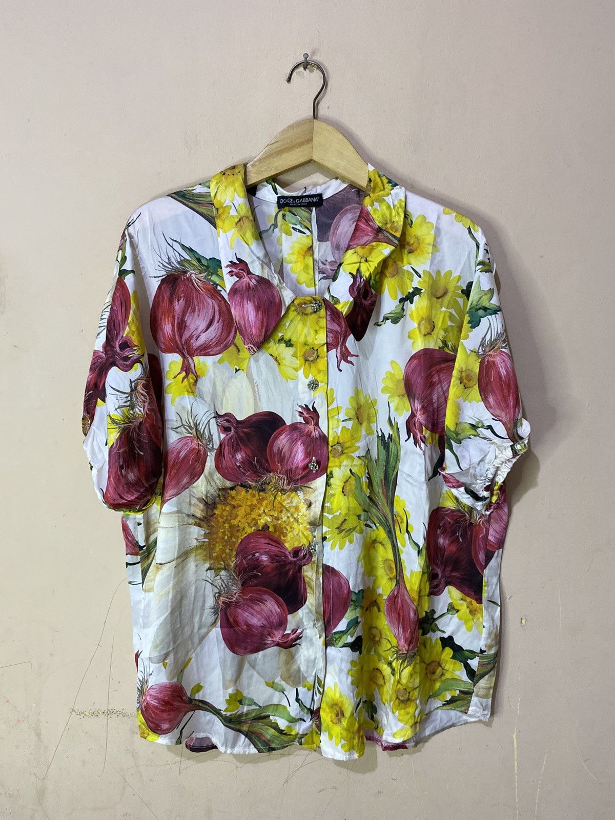 Dolce & Gabbana SS2012 Dolce & Gabbana Onion Printed Silk Shirt Size S / US 4 / IT 40 - 1 Thumbnail