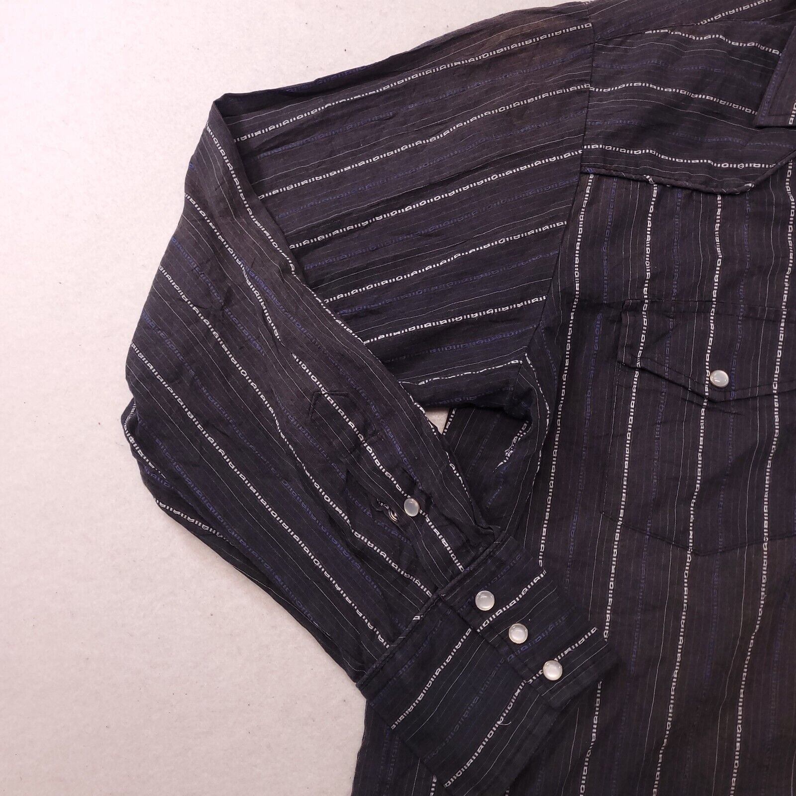 Roper Roper Casual Button Up Shirt Mens Size Large L Black Striped Size US L / EU 52-54 / 3 - 4 Thumbnail